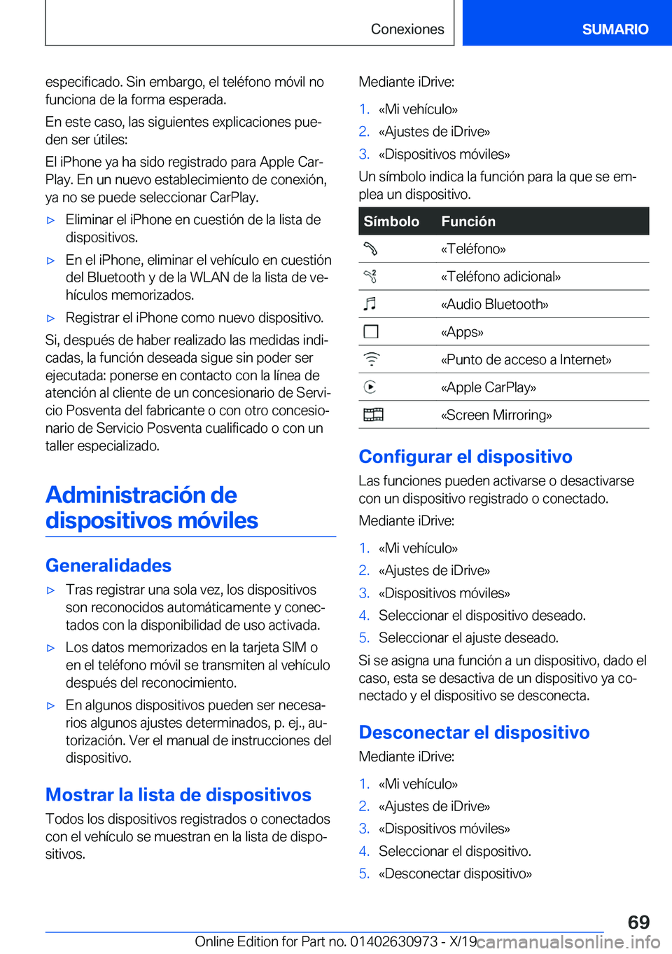 BMW 2 SERIES GRAN COUPE 2020  Manuales de Empleo (in Spanish) �e�s�p�e�c�i�f�i�c�a�d�o�.��S�i�n��e�m�b�a�r�g�o�,��e�l��t�e�l�
