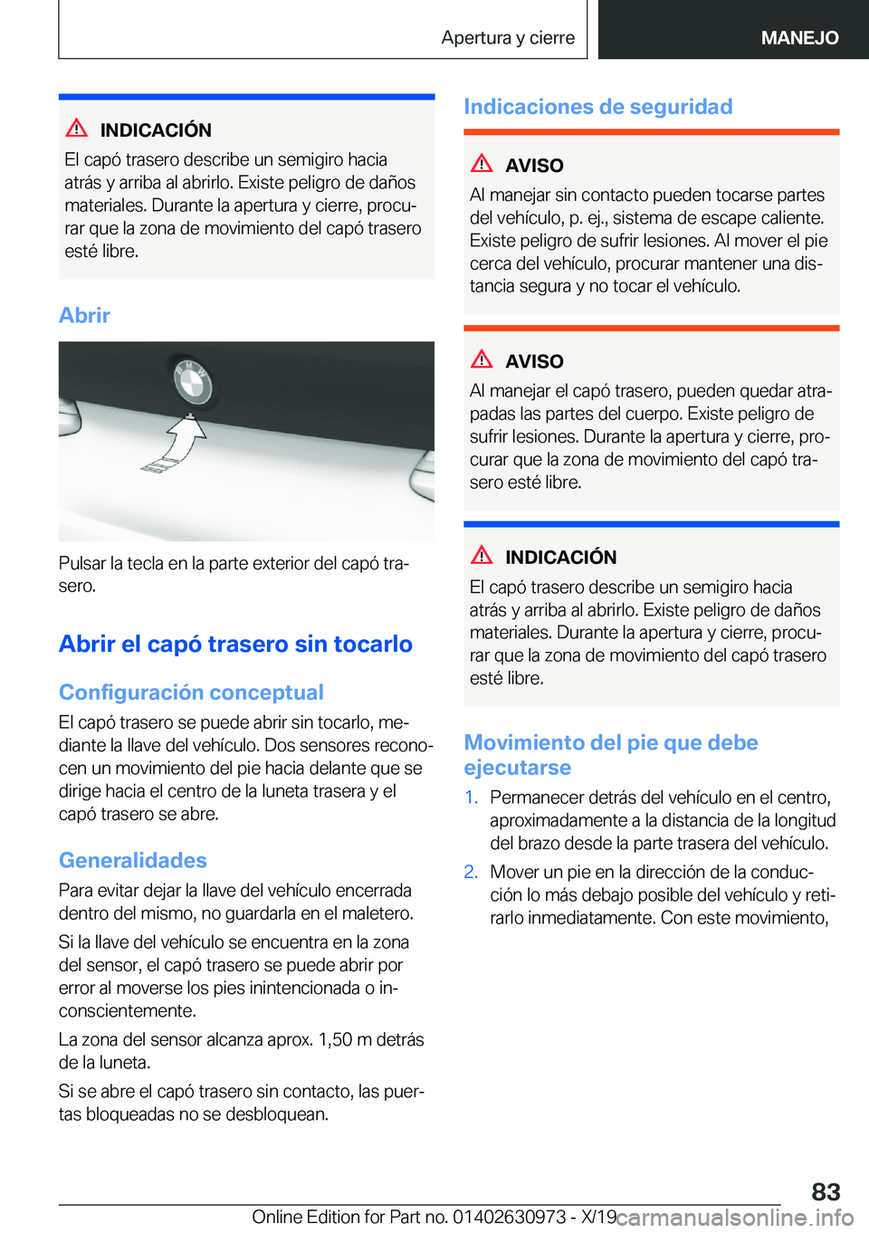 BMW 2 SERIES GRAN COUPE 2020  Manuales de Empleo (in Spanish) �I�N�D�I�C�A�C�I�