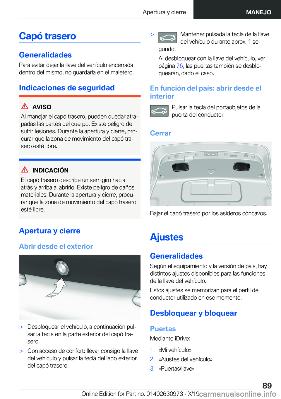BMW 2 SERIES GRAN COUPE 2020  Manuales de Empleo (in Spanish) �C�a�p�