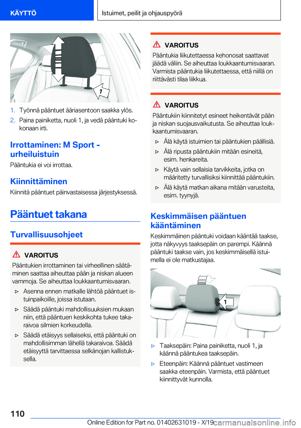 BMW 2 SERIES GRAN COUPE 2020  Omistajan Käsikirja (in Finnish) �1�.�T�y�
