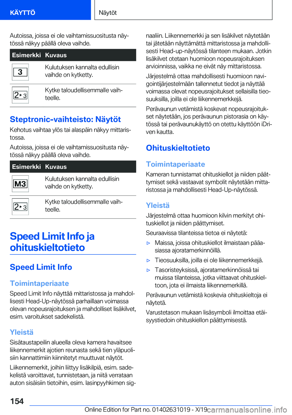 BMW 2 SERIES GRAN COUPE 2020  Omistajan Käsikirja (in Finnish) �A�u�t�o�i�s�s�a�,��j�o�i�s�s�a��e�i��o�l�e��v�a�i�h�t�a�m�i�s�s�u�o�s�i�t�u�s�t�a��n�