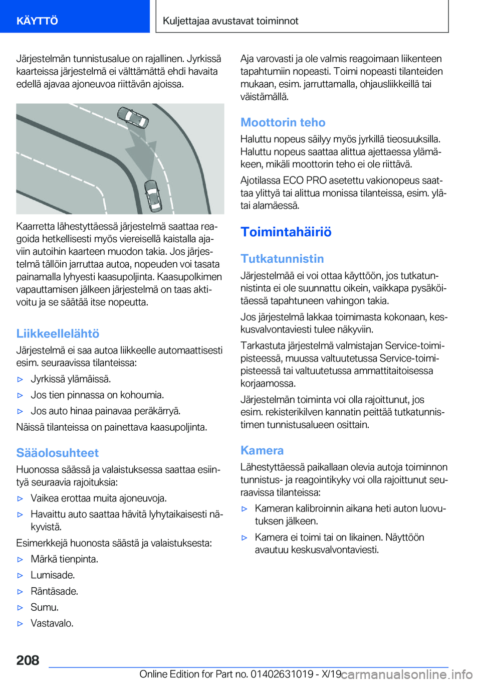 BMW 2 SERIES GRAN COUPE 2020  Omistajan Käsikirja (in Finnish) �J�