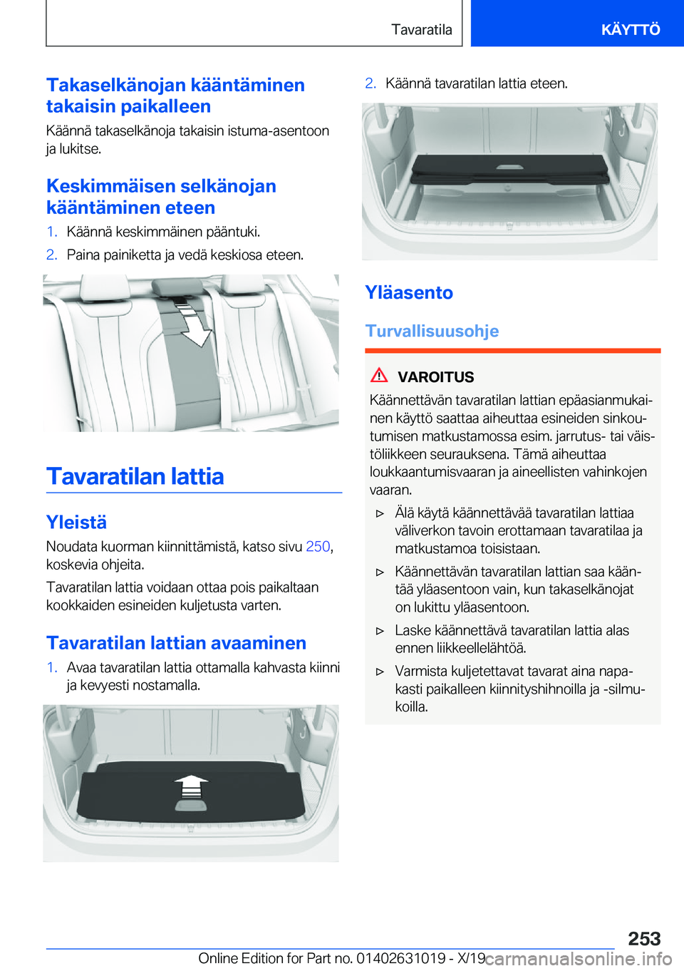 BMW 2 SERIES GRAN COUPE 2020  Omistajan Käsikirja (in Finnish) �T�a�k�a�s�e�l�k�