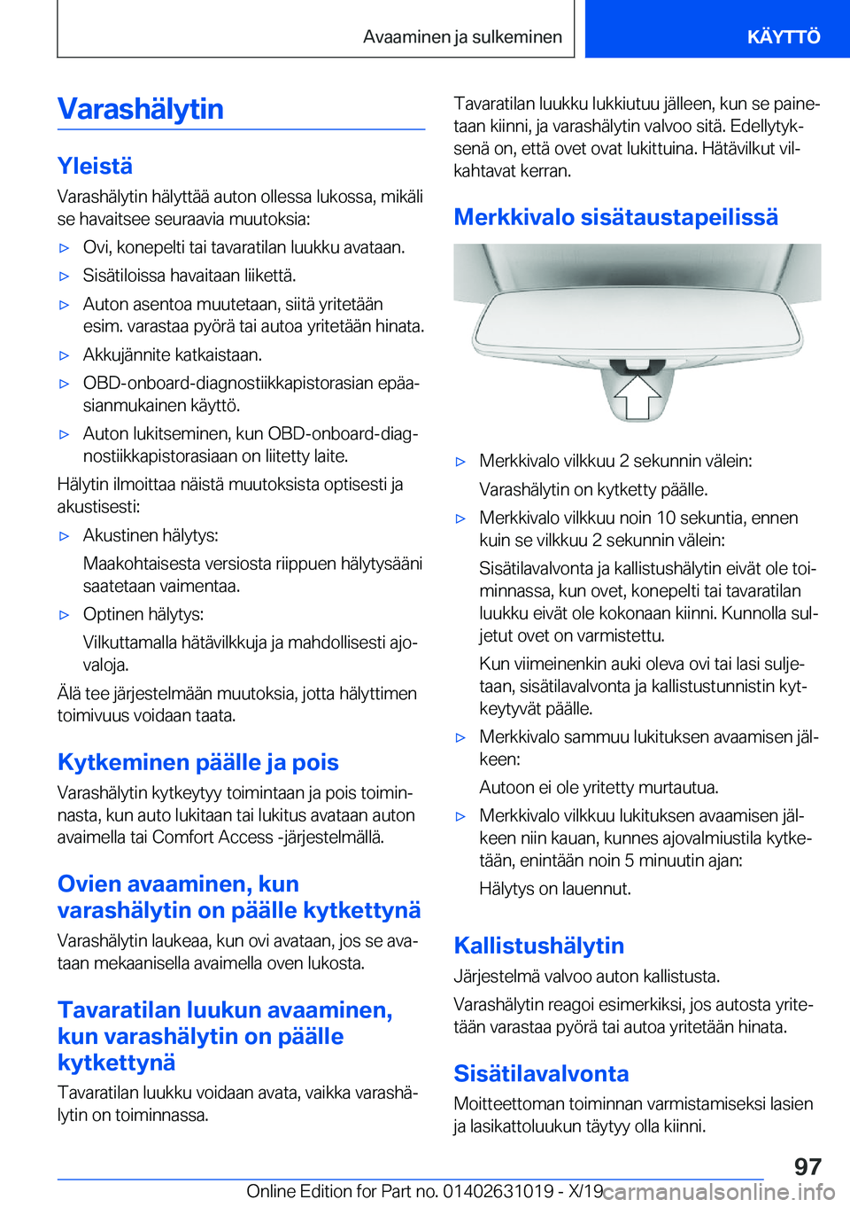 BMW 2 SERIES GRAN COUPE 2020  Omistajan Käsikirja (in Finnish) �V�a�r�a�s�h�