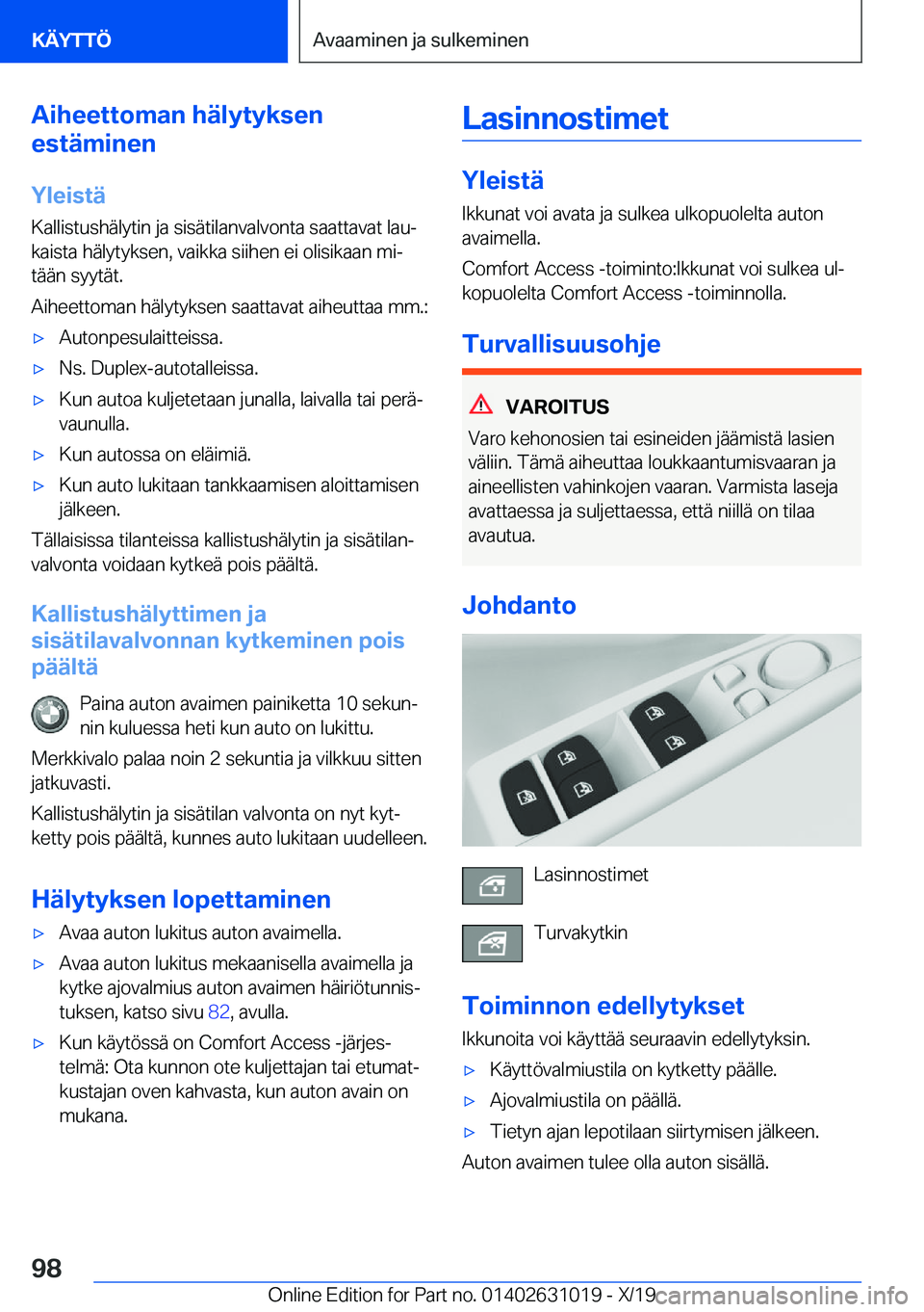 BMW 2 SERIES GRAN COUPE 2020  Omistajan Käsikirja (in Finnish) �A�i�h�e�e�t�t�o�m�a�n��h�