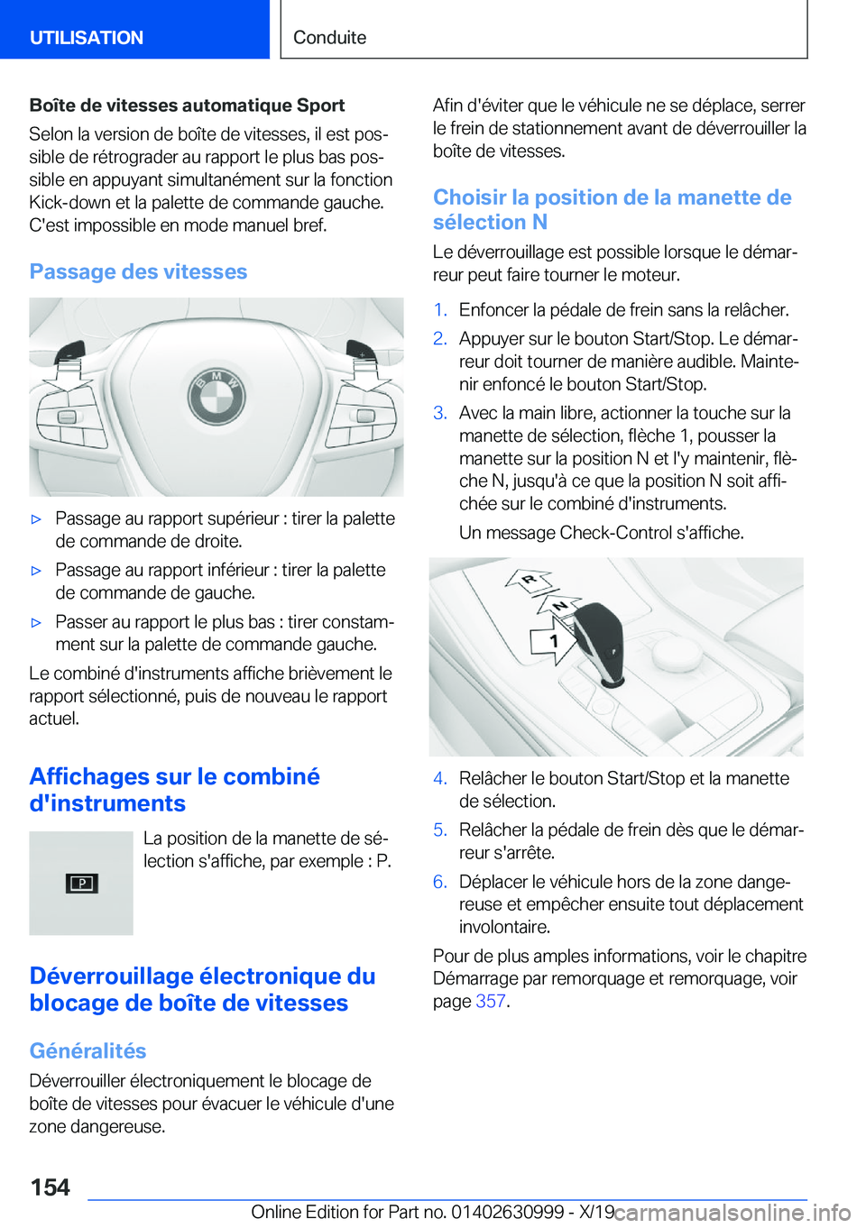 BMW 2 SERIES GRAN COUPE 2020  Notices Demploi (in French) �B�o�