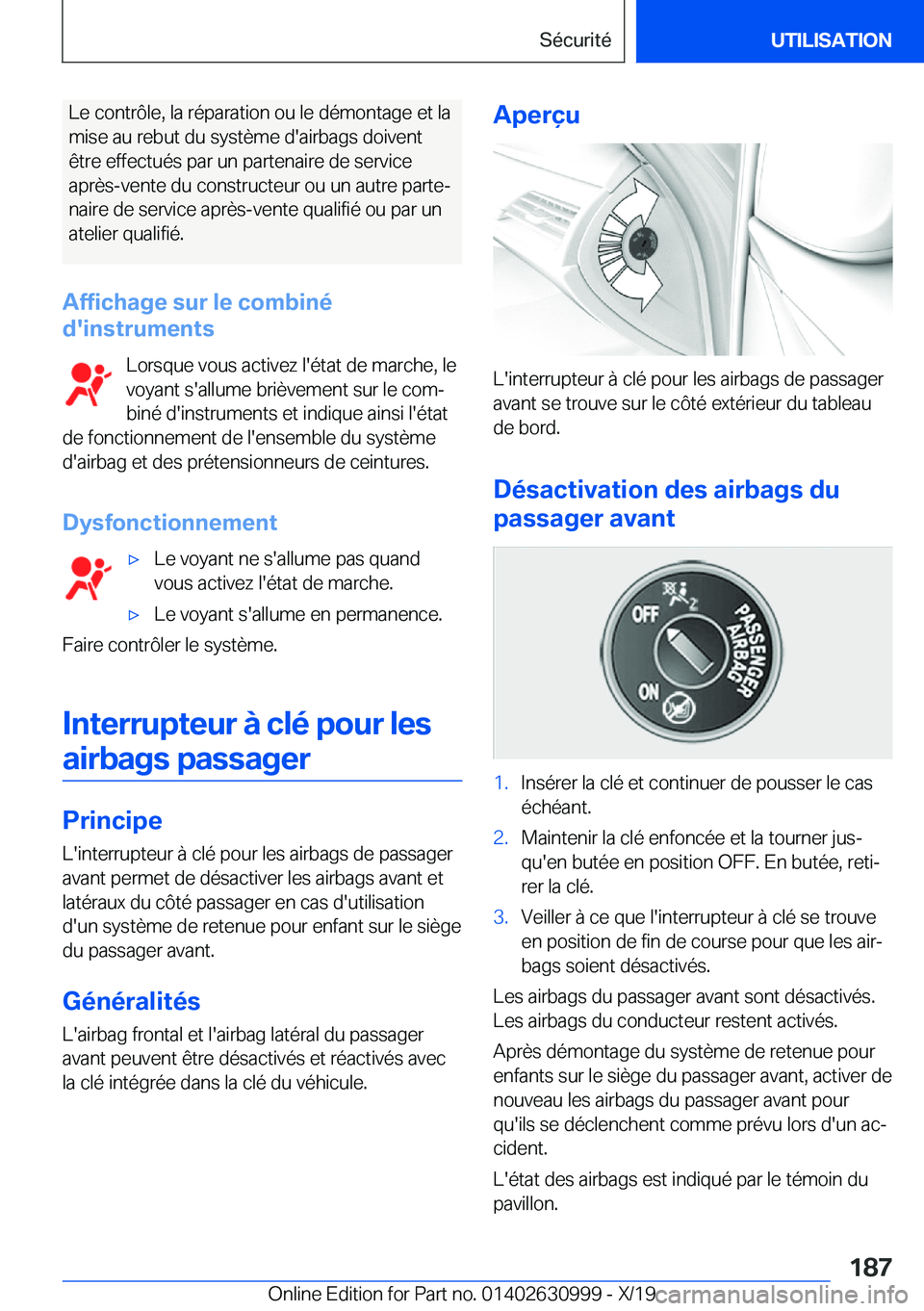 BMW 2 SERIES GRAN COUPE 2020  Notices Demploi (in French) �L�e��c�o�n�t�r�