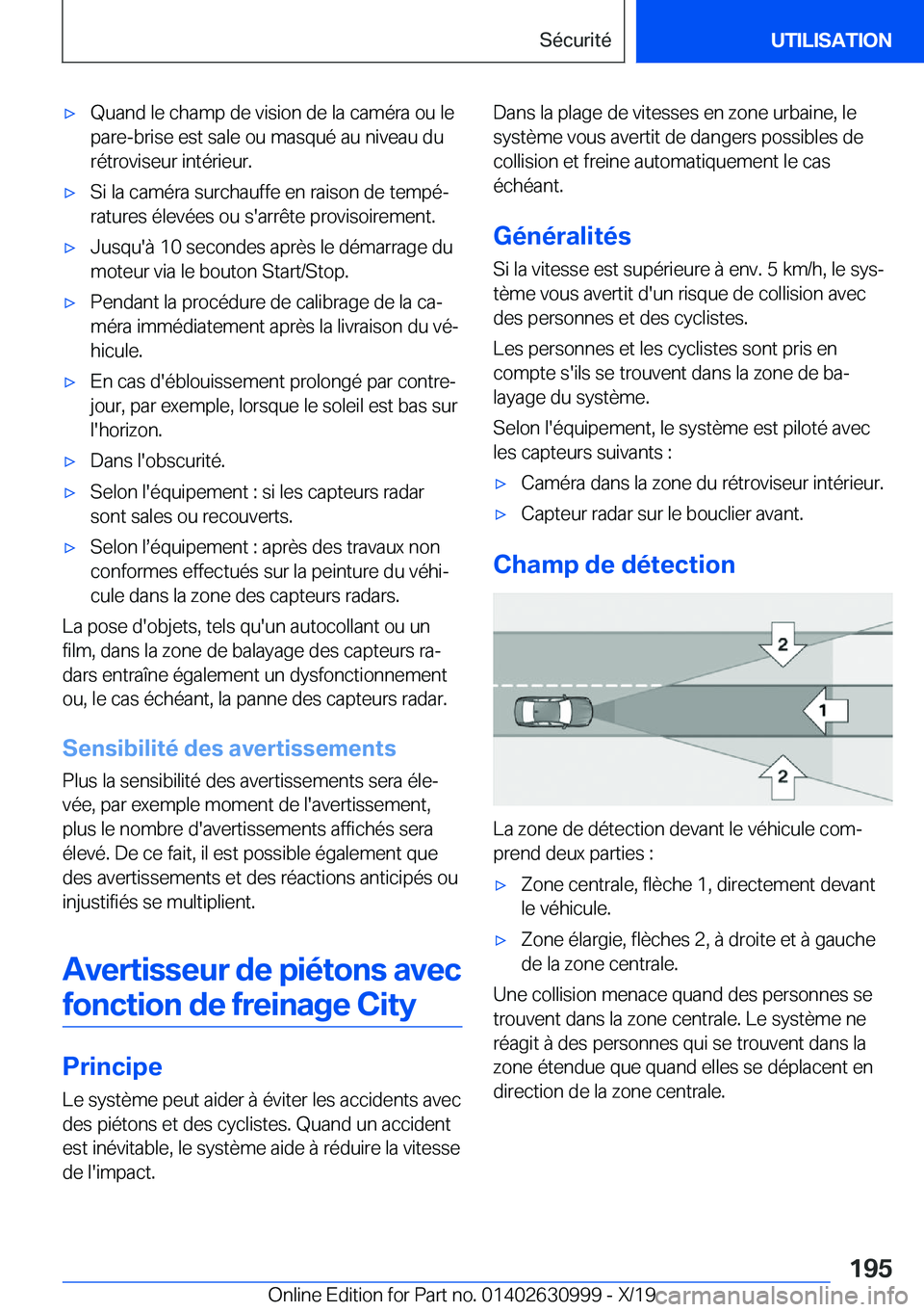 BMW 2 SERIES GRAN COUPE 2020  Notices Demploi (in French) 'x�Q�u�a�n�d��l�e��c�h�a�m�p��d�e��v�i�s�i�o�n��d�e��l�a��c�a�m�é�r�a��o�u��l�e
�p�a�r�e�-�b�r�i�s�e��e�s�t��s�a�l�e��o�u��m�a�s�q�u�é��a�u��n�i�v�e�a�u��d�u
�r�é�t�r�o�v�i�s�e�