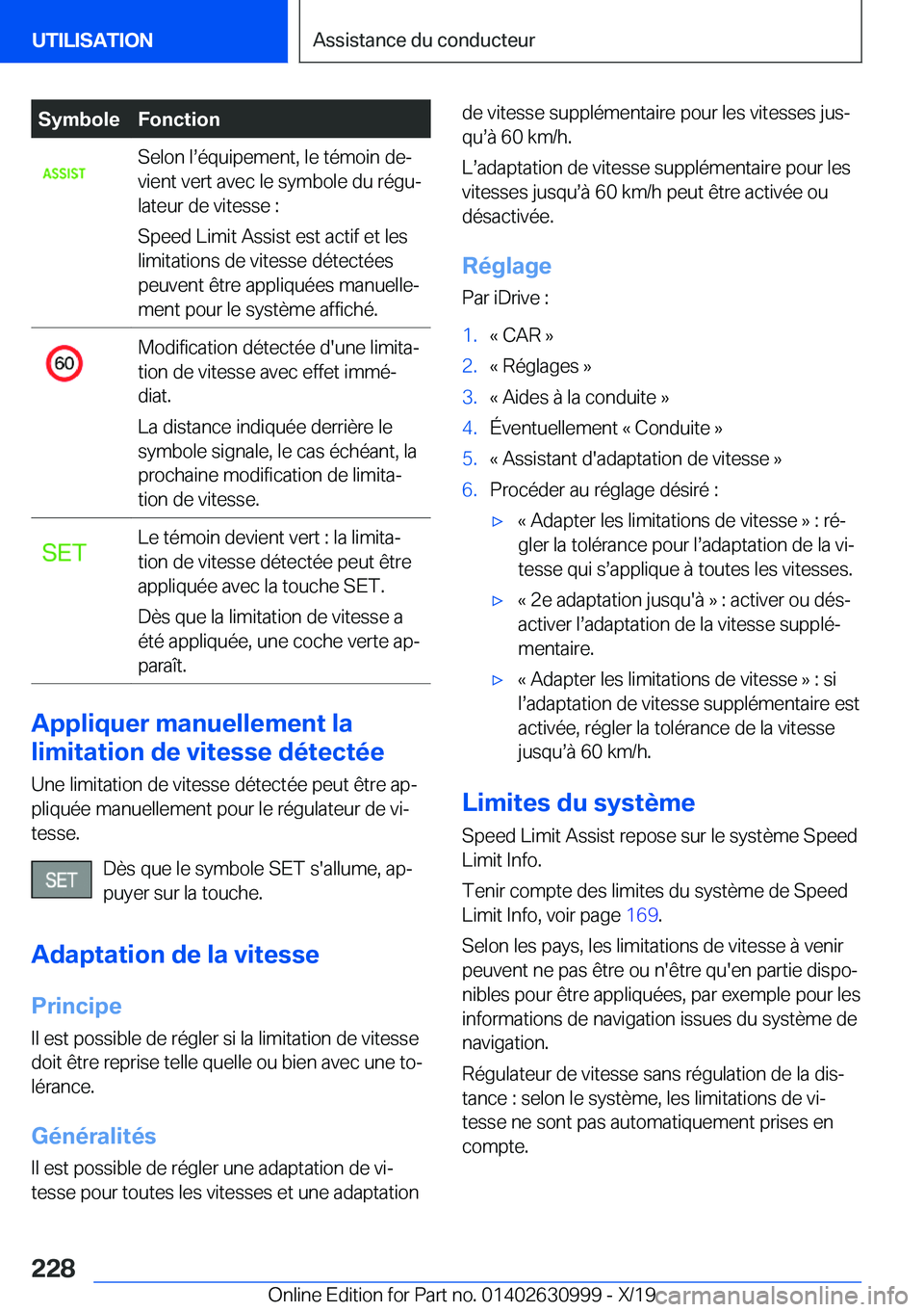 BMW 2 SERIES GRAN COUPE 2020  Notices Demploi (in French) �S�y�m�b�o�l�e�F�o�n�c�t�i�o�n�S�e�l�o�n��ls�é�q�u�i�p�e�m�e�n�t�,��l�e��t�é�m�o�i�n��d�ej
�v�i�e�n�t��v�e�r�t��a�v�e�c��l�e��s�y�m�b�o�l�e��d�u��r�é�g�uj
�l�a�t�e�u�r��d�e��v�i�t�e�