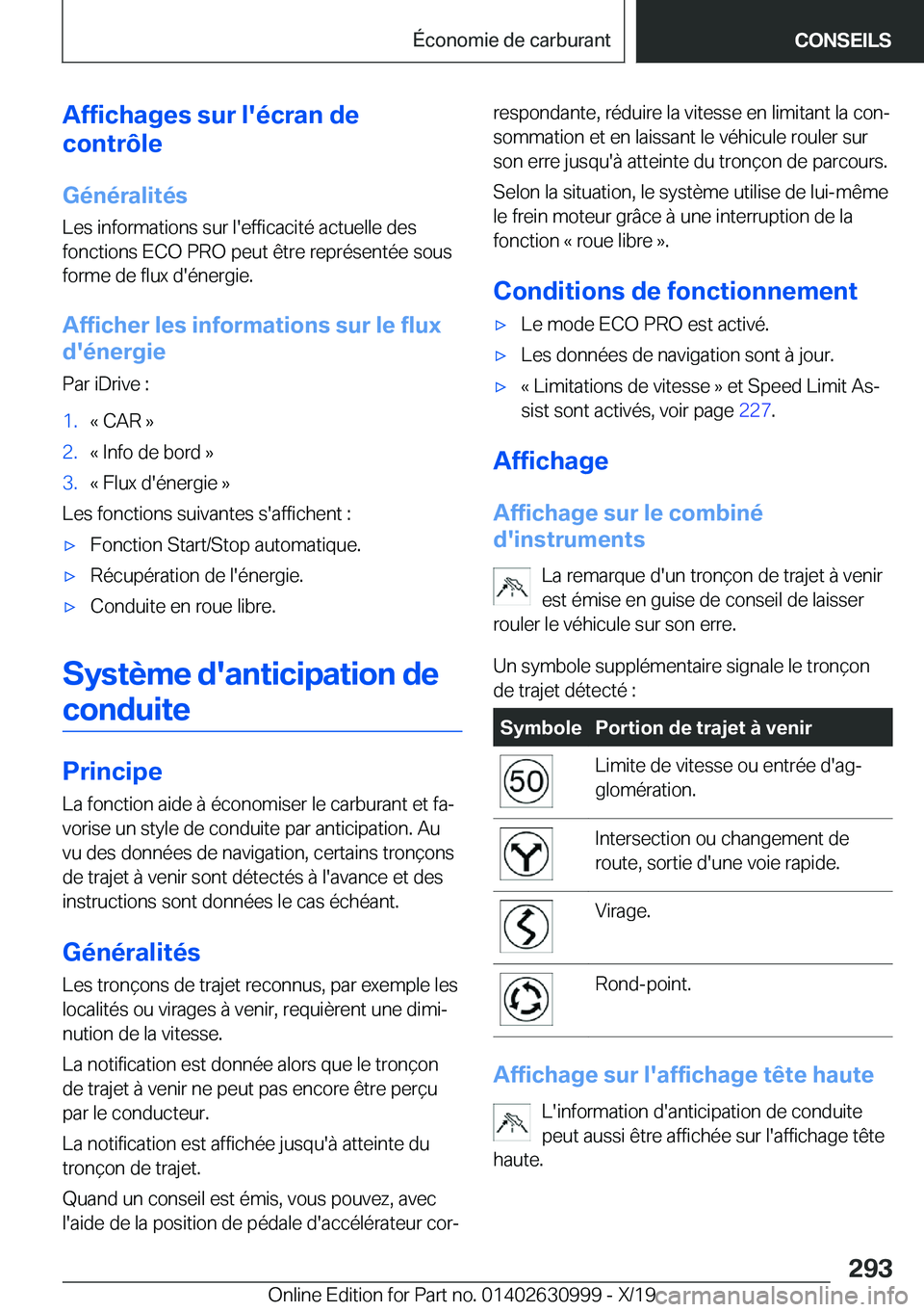 BMW 2 SERIES GRAN COUPE 2020  Notices Demploi (in French) �A�f�f�i�c�h�a�g�e�s��s�u�r��l�'�é�c�r�a�n��d�e
�c�o�n�t�r�