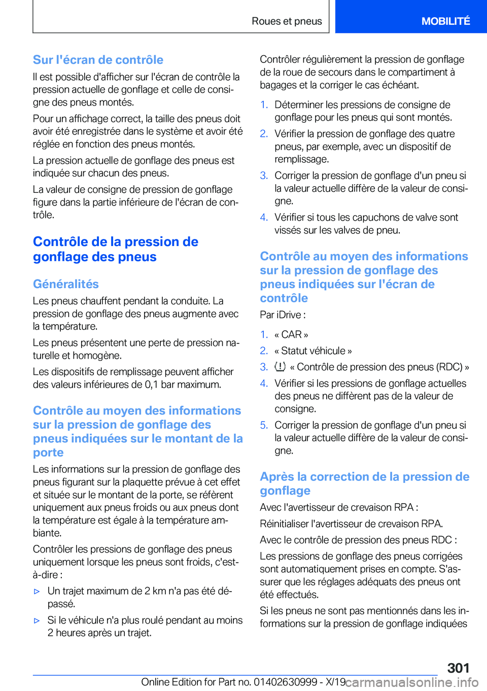 BMW 2 SERIES GRAN COUPE 2020  Notices Demploi (in French) �S�u�r��l�'�é�c�r�a�n��d�e��c�o�n�t�r�