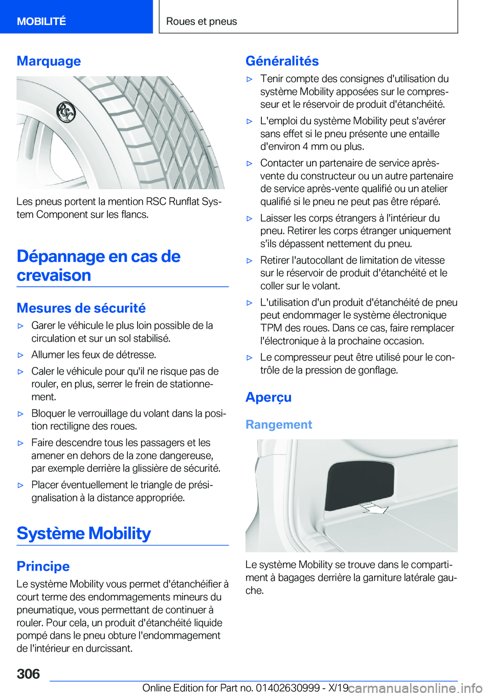BMW 2 SERIES GRAN COUPE 2020  Notices Demploi (in French) �M�a�r�q�u�a�g�e
�L�e�s��p�n�e�u�s��p�o�r�t�e�n�t��l�a��m�e�n�t�i�o�n��R�S�C��R�u�n�f�l�a�t��S�y�sj
�t�e�m��C�o�m�p�o�n�e�n�t��s�u�r��l�e�s��f�l�a�n�c�s�.
�D�é�p�a�n�n�a�g�e��e�n��c�a�s