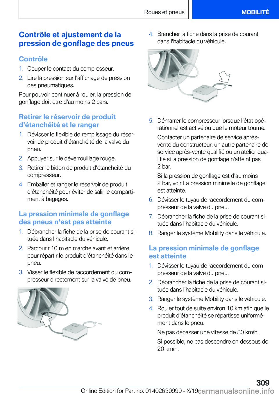 BMW 2 SERIES GRAN COUPE 2020  Notices Demploi (in French) �C�o�n�t�r�