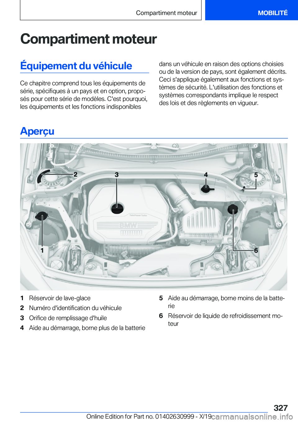 BMW 2 SERIES GRAN COUPE 2020  Notices Demploi (in French) �C�o�m�p�a�r�t�i�m�e�n�t��m�o�t�e�u�r�