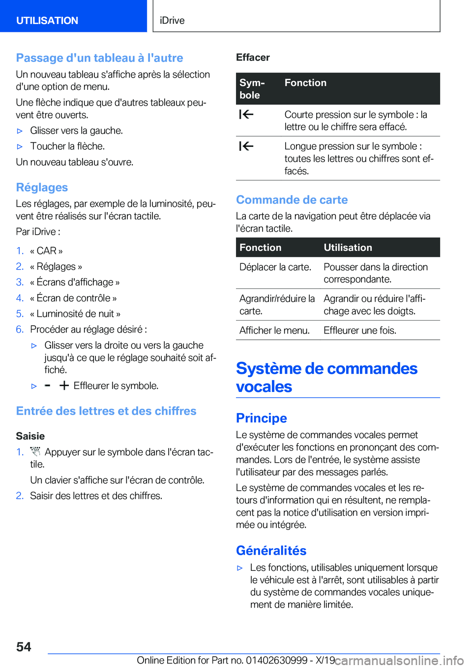 BMW 2 SERIES GRAN COUPE 2020  Notices Demploi (in French) �P�a�s�s�a�g�e��d�'�u�n��t�a�b�l�e�a�u��