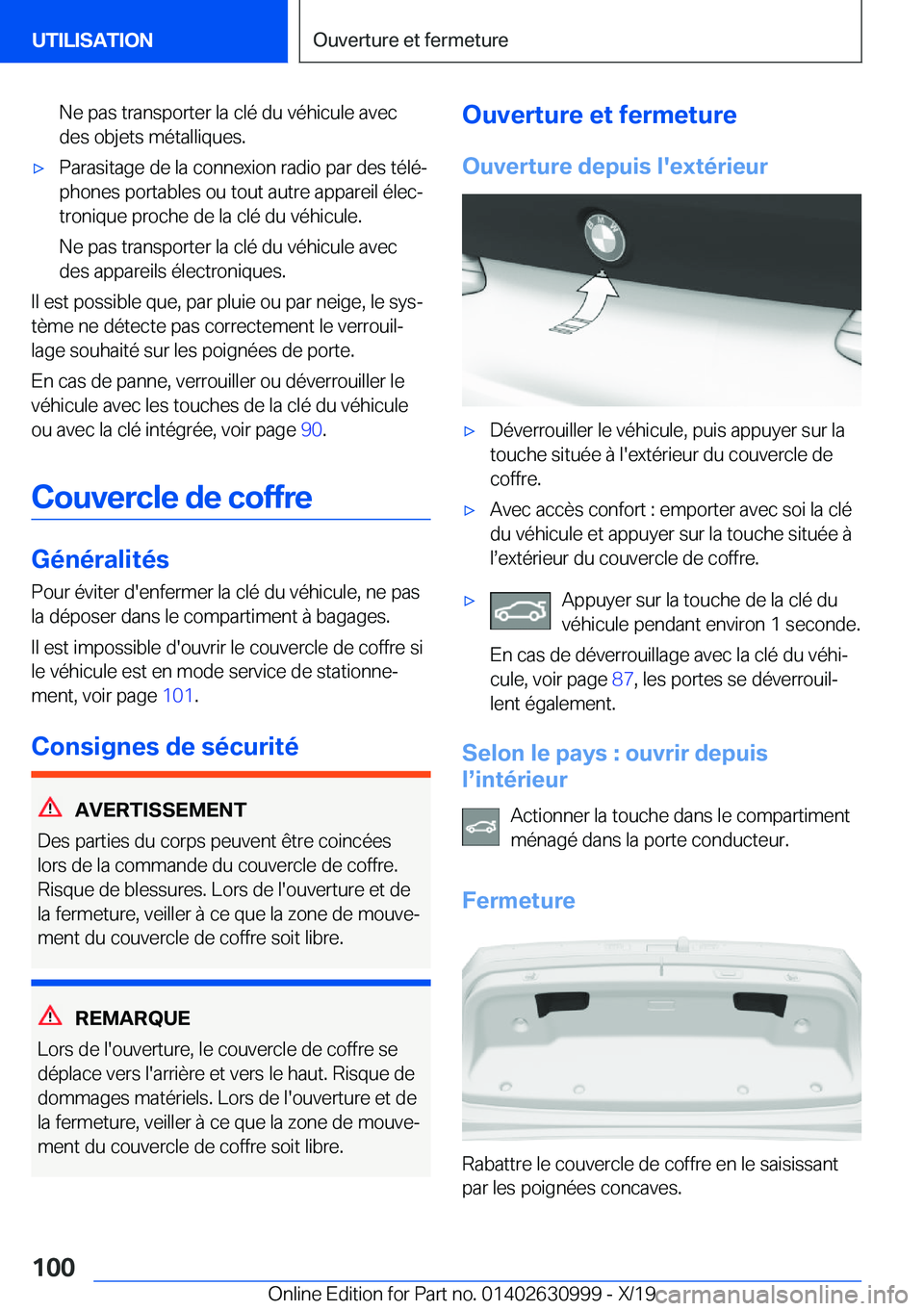 BMW 2 SERIES GRAN COUPE 2020  Notices Demploi (in French) �N�e��p�a�s��t�r�a�n�s�p�o�r�t�e�r��l�a��c�l�é��d�u��v�é�h�i�c�u�l�e��a�v�e�c
�d�e�s��o�b�j�e�t�s��m�é�t�a�l�l�i�q�u�e�s�.'x�P�a�r�a�s�i�t�a�g�e��d�e��l�a��c�o�n�n�e�x�i�o�n��r�a�d