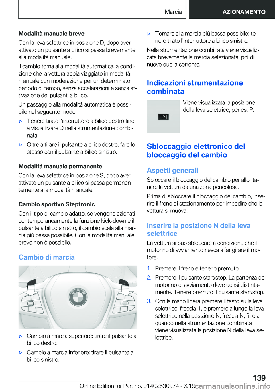 BMW 2 SERIES GRAN COUPE 2020  Libretti Di Uso E manutenzione (in Italian) �M�o�d�a�l�i�t�