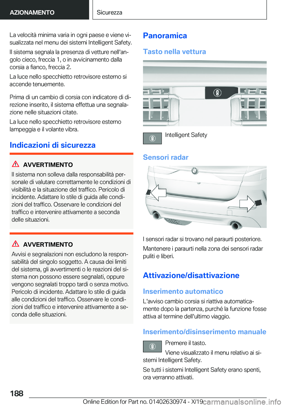 BMW 2 SERIES GRAN COUPE 2020  Libretti Di Uso E manutenzione (in Italian) �L�a��v�e�l�o�c�i�t�