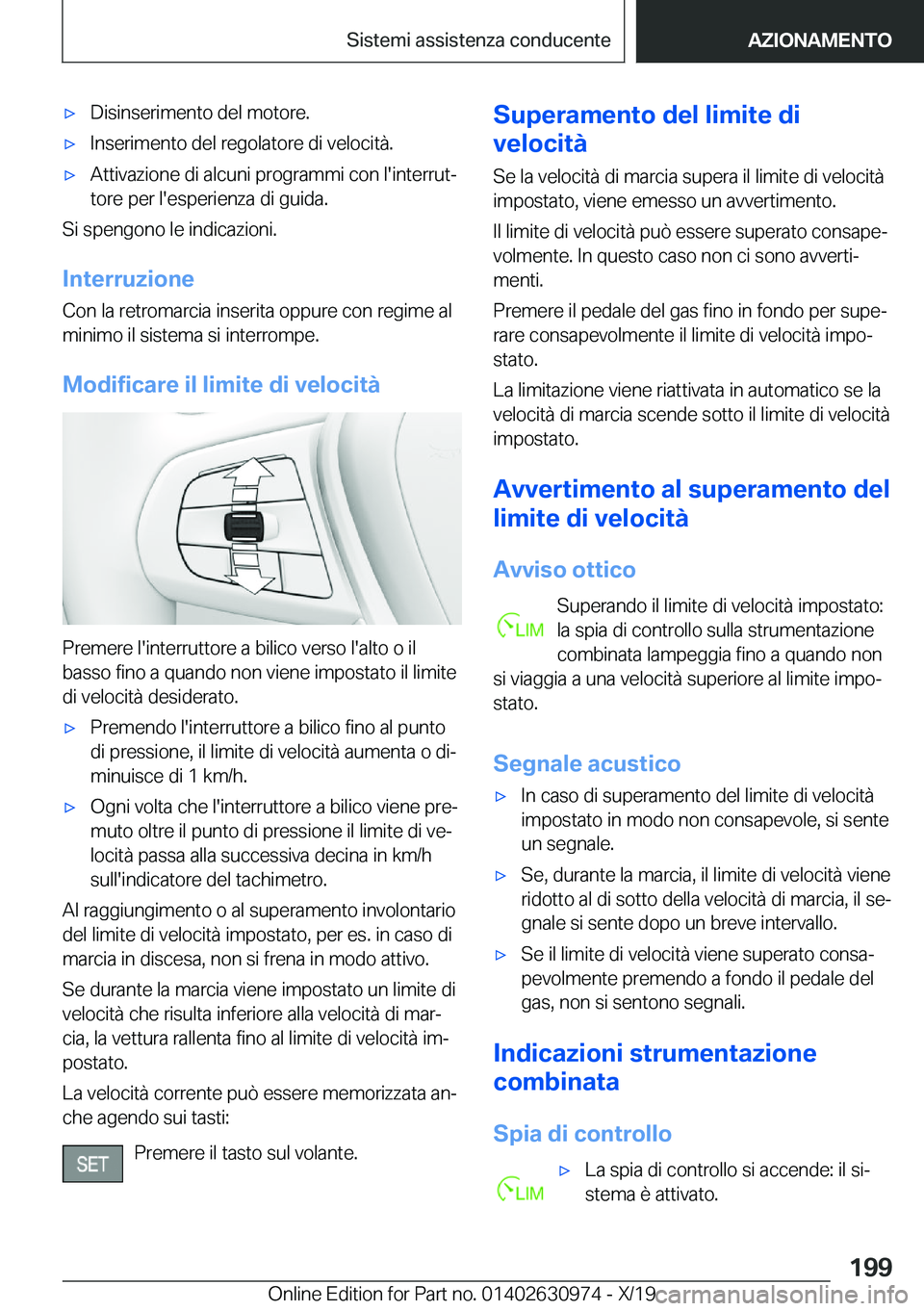 BMW 2 SERIES GRAN COUPE 2020  Libretti Di Uso E manutenzione (in Italian) 'x�D�i�s�i�n�s�e�r�i�m�e�n�t�o��d�e�l��m�o�t�o�r�e�.'x�I�n�s�e�r�i�m�e�n�t�o��d�e�l��r�e�g�o�l�a�t�o�r�e��d�i��v�e�l�o�c�i�t�