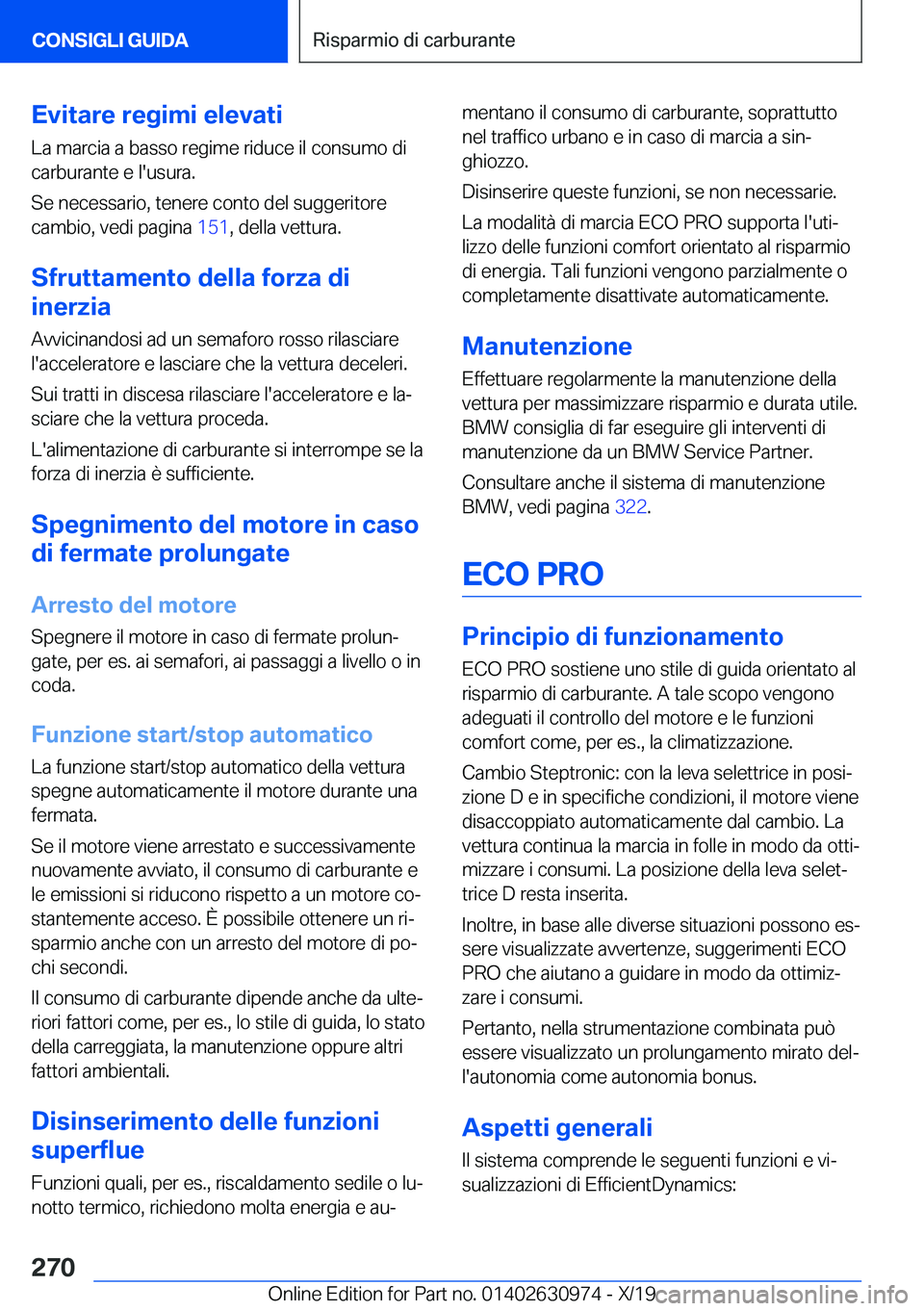 BMW 2 SERIES GRAN COUPE 2020  Libretti Di Uso E manutenzione (in Italian) �E�v�i�t�a�r�e��r�e�g�i�m�i��e�l�e�v�a�t�i�L�a��m�a�r�c�i�a��a��b�a�s�s�o��r�e�g�i�m�e��r�i�d�u�c�e��i�l��c�o�n�s�u�m�o��d�i
�c�a�r�b�u�r�a�n�t�e��e��l�'�u�s�u�r�a�.
�S�e��n�e�c�e�s�s