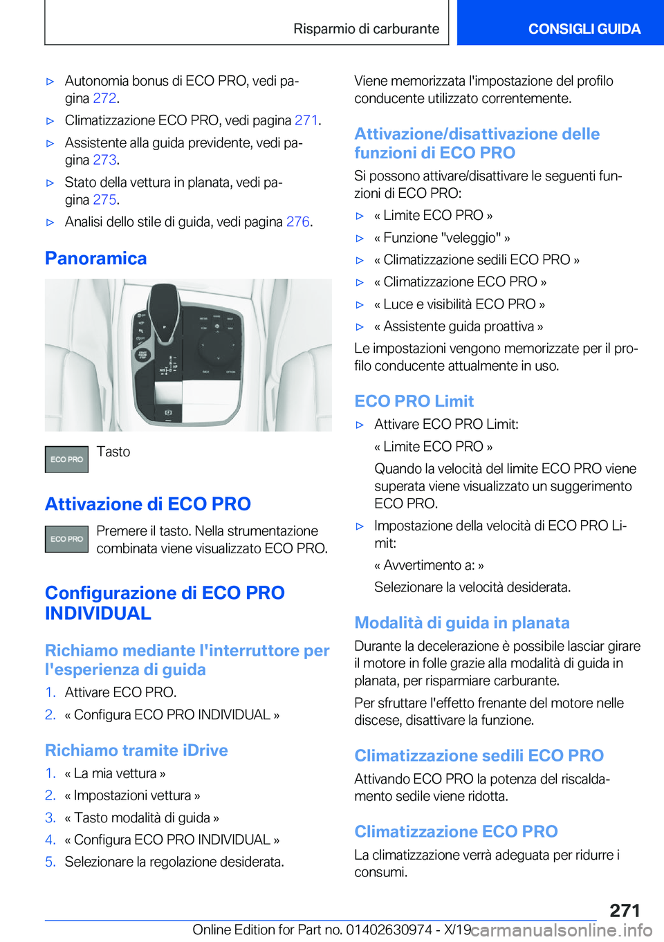 BMW 2 SERIES GRAN COUPE 2020  Libretti Di Uso E manutenzione (in Italian) 'x�A�u�t�o�n�o�m�i�a��b�o�n�u�s��d�i��E�C�O��P�R�O�,��v�e�d�i��p�aª
�g�i�n�a� �2�7�2�.'x�C�l�i�m�a�t�i�z�z�a�z�i�o�n�e��E�C�O��P�R�O�,��v�e�d�i��p�a�g�i�n�a� �2�7�1�.'x�A�s�s