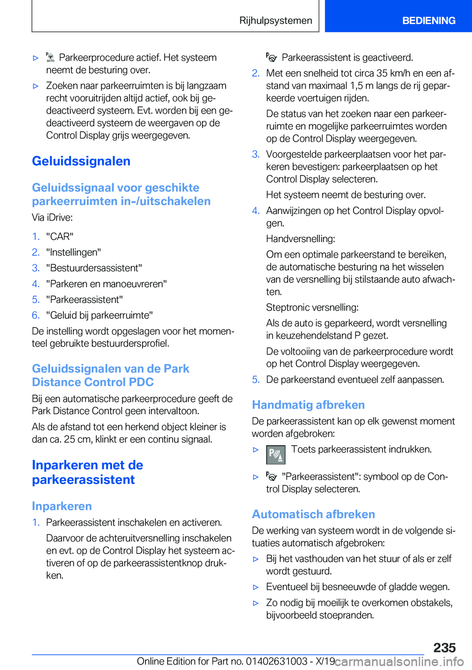 BMW 2 SERIES GRAN COUPE 2020  Instructieboekjes (in Dutch) 'x���P�a�r�k�e�e�r�p�r�o�c�e�d�u�r�e��a�c�t�i�e�f�.��H�e�t��s�y�s�t�e�e�m
�n�e�e�m�t��d�e��b�e�s�t�u�r�i�n�g��o�v�e�r�.'x�Z�o�e�k�e�n��n�a�a�r��p�a�r�k�e�e�r�r�u�i�m�t�e�n��i�s��b�