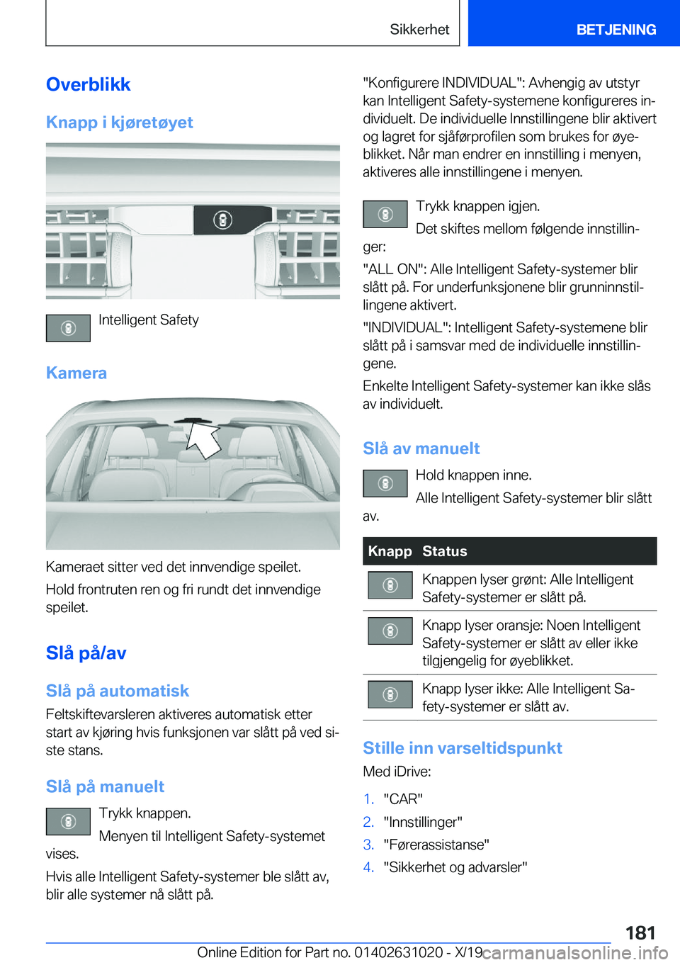 BMW 2 SERIES GRAN COUPE 2020  InstruksjonsbØker (in Norwegian) �O�v�e�r�b�l�i�k�k�K�n�a�p�p��i��k�j�