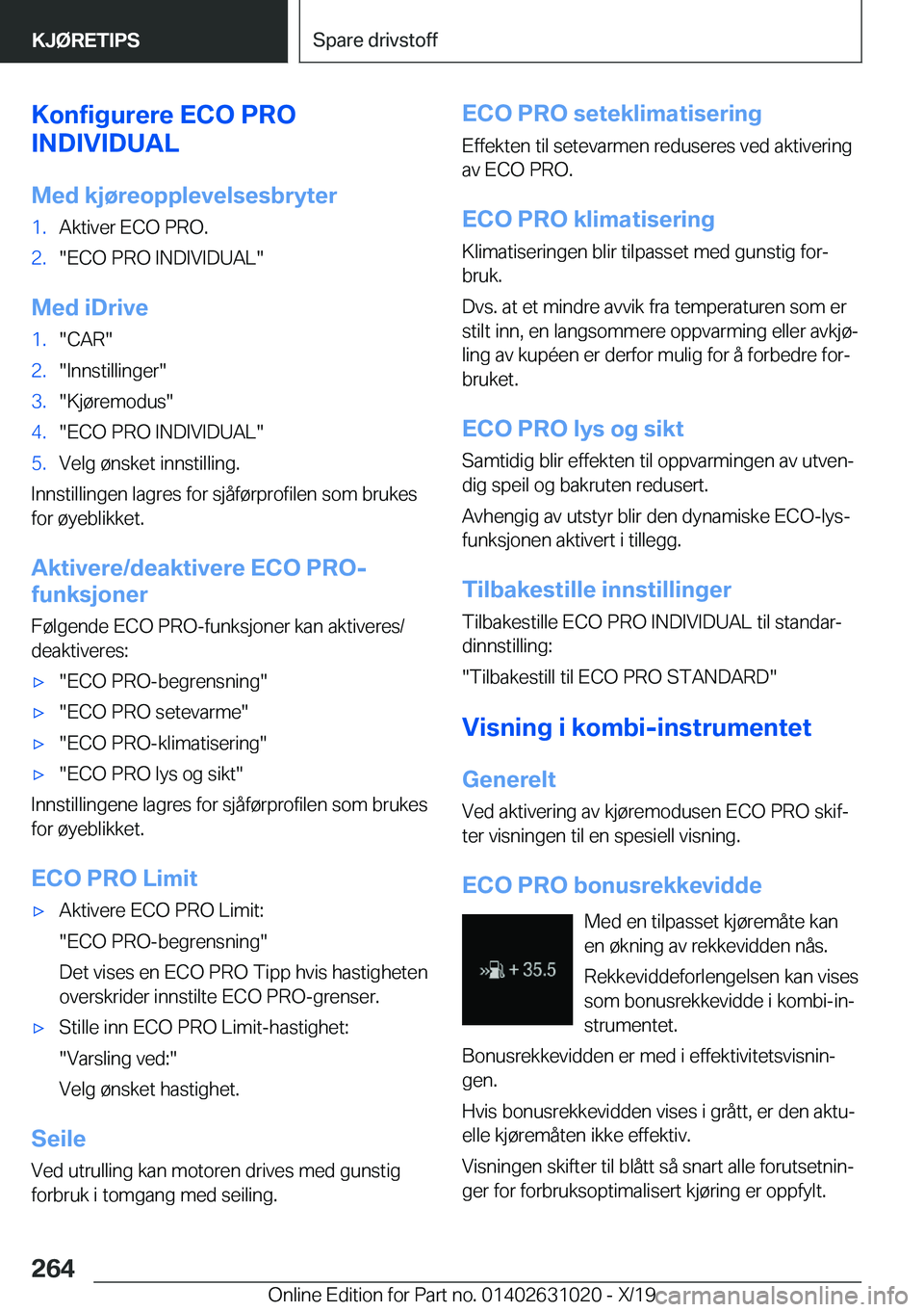 BMW 2 SERIES GRAN COUPE 2020  InstruksjonsbØker (in Norwegian) �K�o�n�f�i�g�u�r�e�r�e��E�C�O��P�R�O
�I�N�D�I�V�I�D�U�A�L
�M�e�d��k�j�