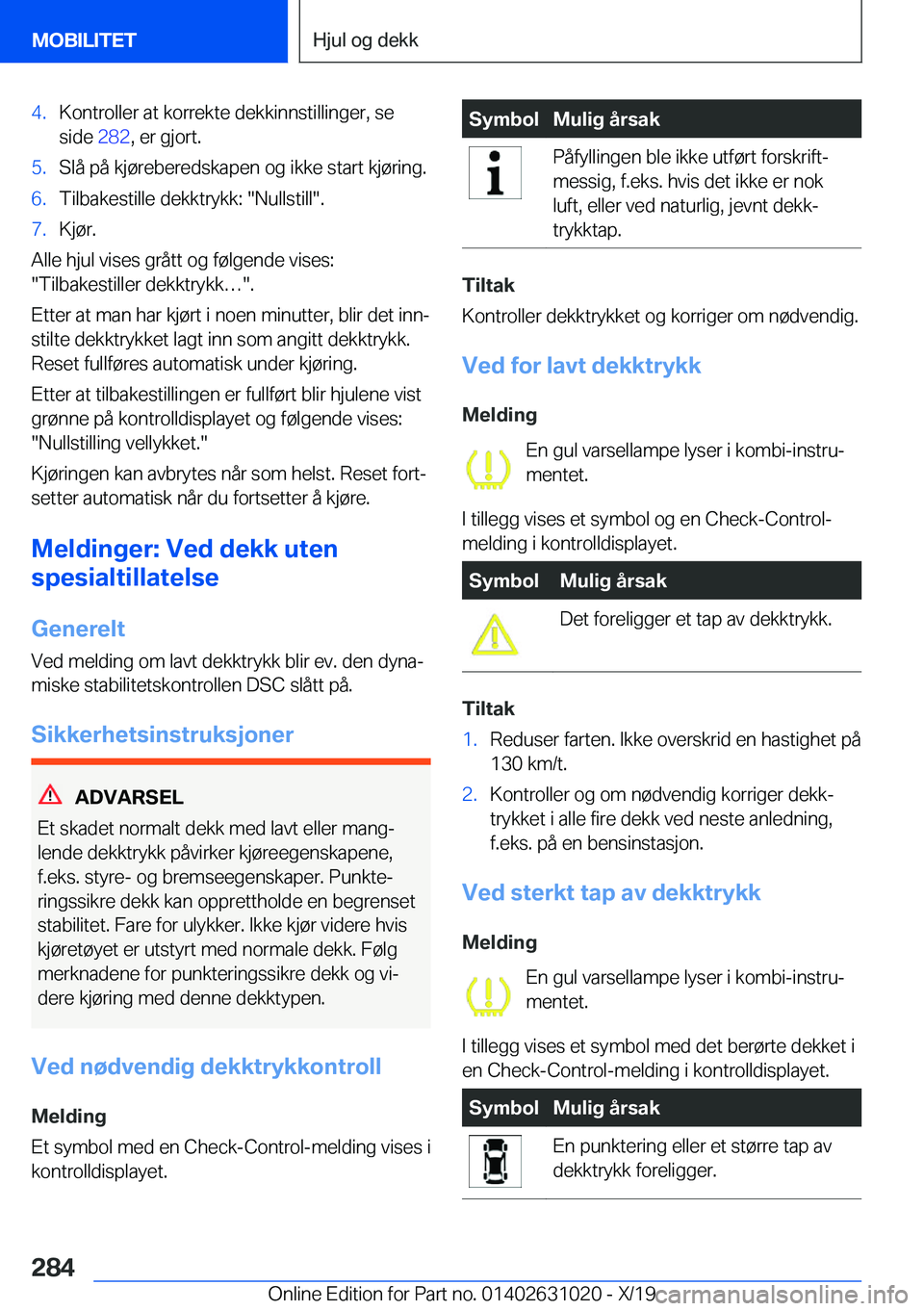 BMW 2 SERIES GRAN COUPE 2020  InstruksjonsbØker (in Norwegian) �4�.�K�o�n�t�r�o�l�l�e�r��a�t��k�o�r�r�e�k�t�e��d�e�k�k�i�n�n�s�t�i�l�l�i�n�g�e�r�,��s�e�s�i�d�e� �2�8�2�,��e�r��g�j�o�r�t�.�5�.�S�l�å��p�å��k�j�