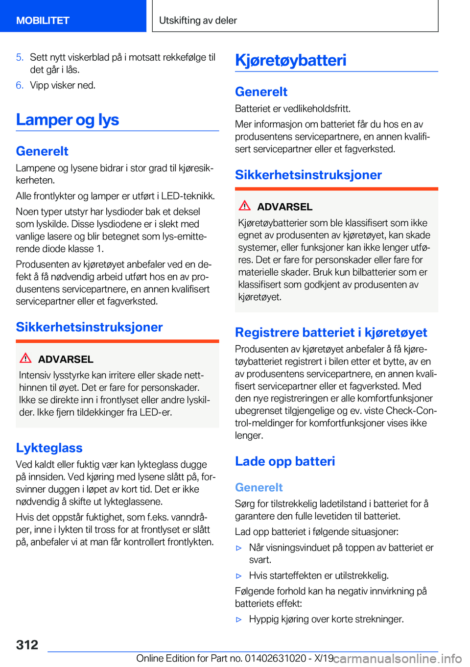BMW 2 SERIES GRAN COUPE 2020  InstruksjonsbØker (in Norwegian) �5�.�S�e�t�t��n�y�t�t��v�i�s�k�e�r�b�l�a�d��p�å��i��m�o�t�s�a�t�t��r�e�k�k�e�f�
