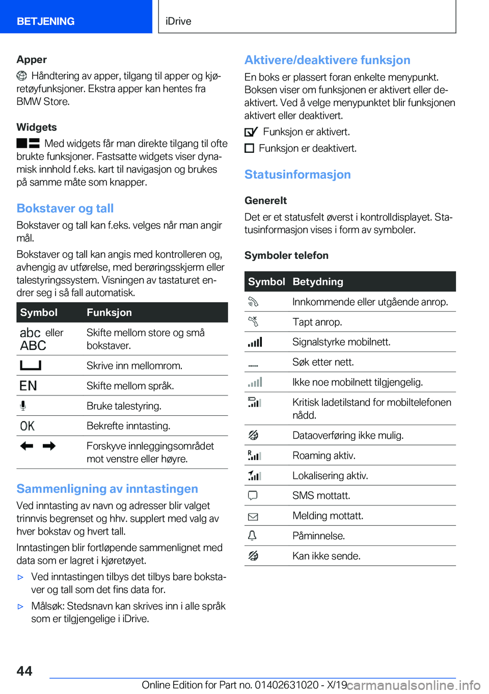 BMW 2 SERIES GRAN COUPE 2020  InstruksjonsbØker (in Norwegian) �A�p�p�e�r
���H�å�n�d�t�e�r�i�n�g��a�v��a�p�p�e�r�,��t�i�l�g�a�n�g��t�i�l��a�p�p�e�r��o�g��k�j�