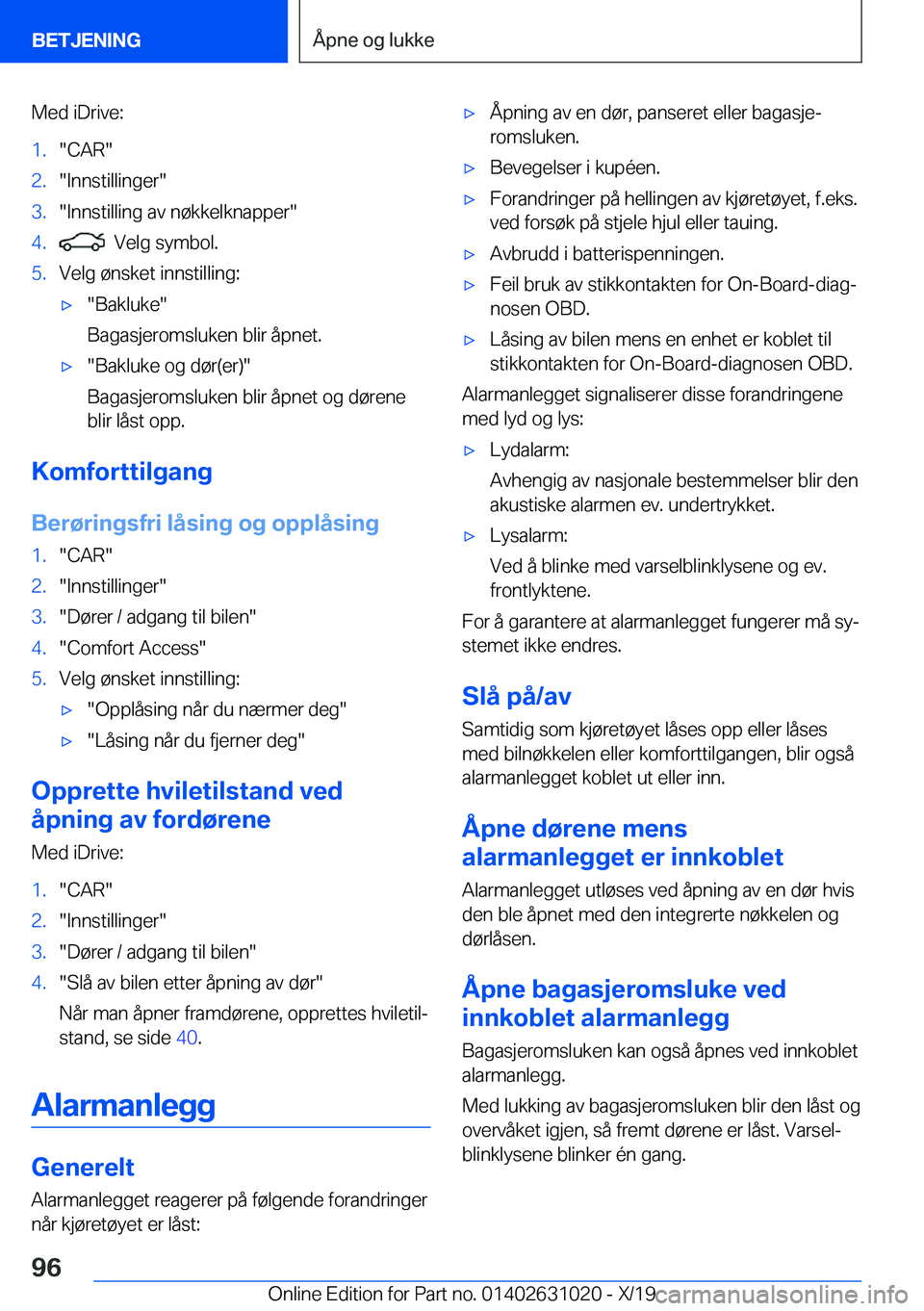 BMW 2 SERIES GRAN COUPE 2020  InstruksjonsbØker (in Norwegian) �M�e�d��i�D�r�i�v�e�:�1�.��C�A�R��2�.��I�n�n�s�t�i�l�l�i�n�g�e�r��3�.��I�n�n�s�t�i�l�l�i�n�g��a�v��n�