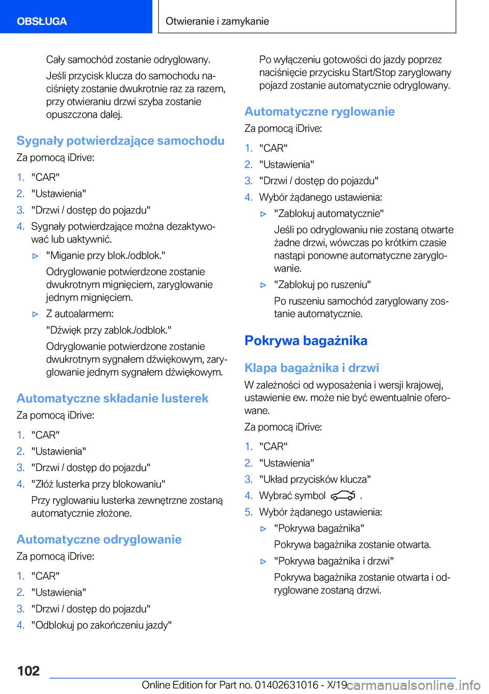 BMW 2 SERIES GRAN COUPE 2020  Instrukcja obsługi (in Polish) �C�a�ł�y��s�a�m�o�c�h�