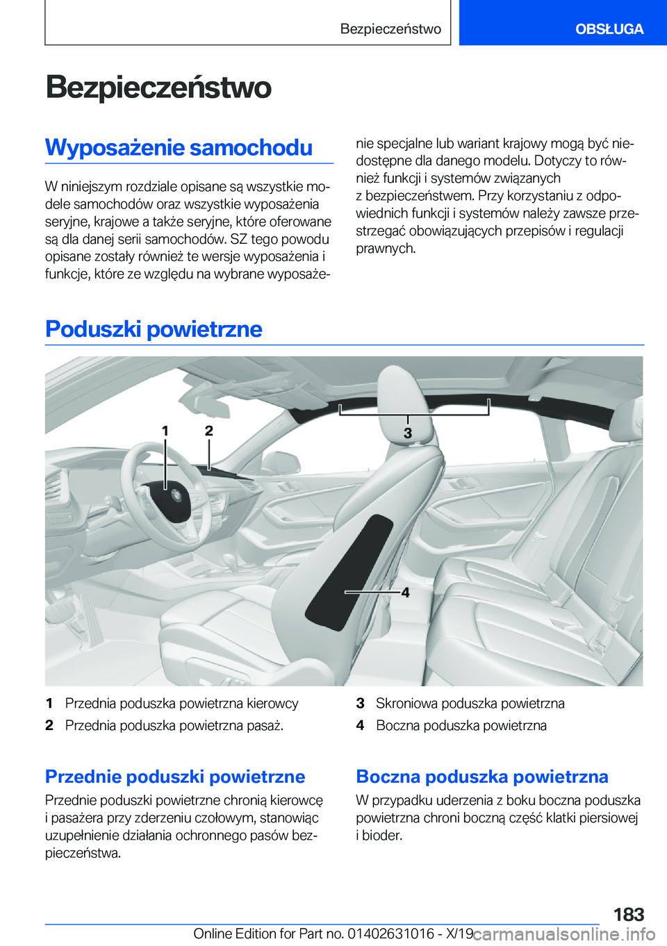 BMW 2 SERIES GRAN COUPE 2020  Instrukcja obsługi (in Polish) �B�e�z�p�i�e�c�z�e�