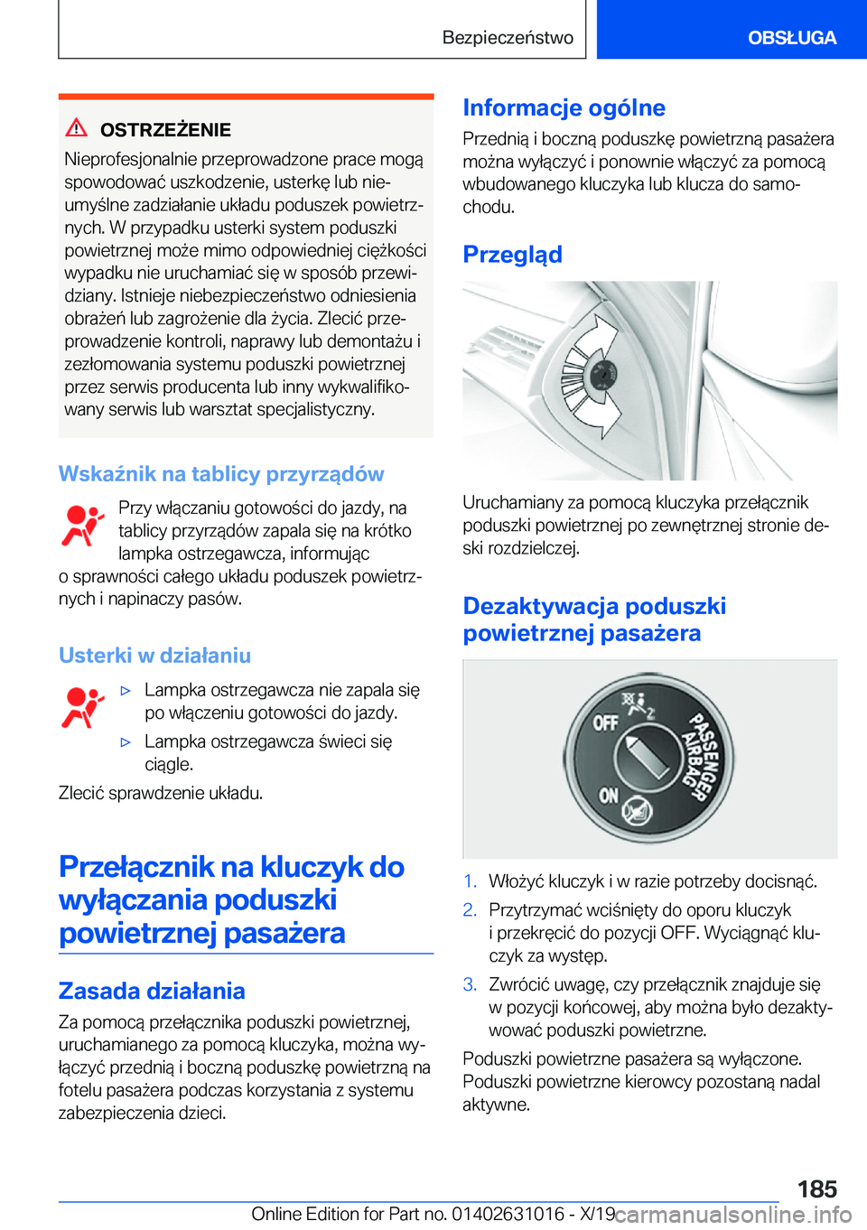 BMW 2 SERIES GRAN COUPE 2020  Instrukcja obsługi (in Polish) �O�S�T�R�Z�E8�E�N�I�E
�N�i�e�p�r�o�f�e�s�j�o�n�a�l�n�i�e��p�r�z�e�p�r�o�w�a�d�z�o�n�e��p�r�a�c�e��m�o�g�