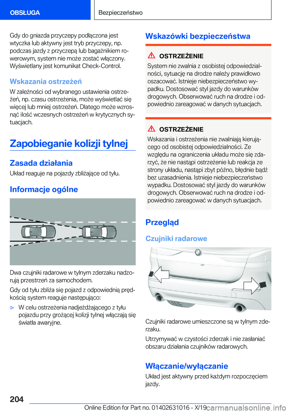 BMW 2 SERIES GRAN COUPE 2020  Instrukcja obsługi (in Polish) �G�d�y��d�o��g�n�i�a�z�d�a��p�r�z�y�c�z�e�p�y��p�o�d�ł�
