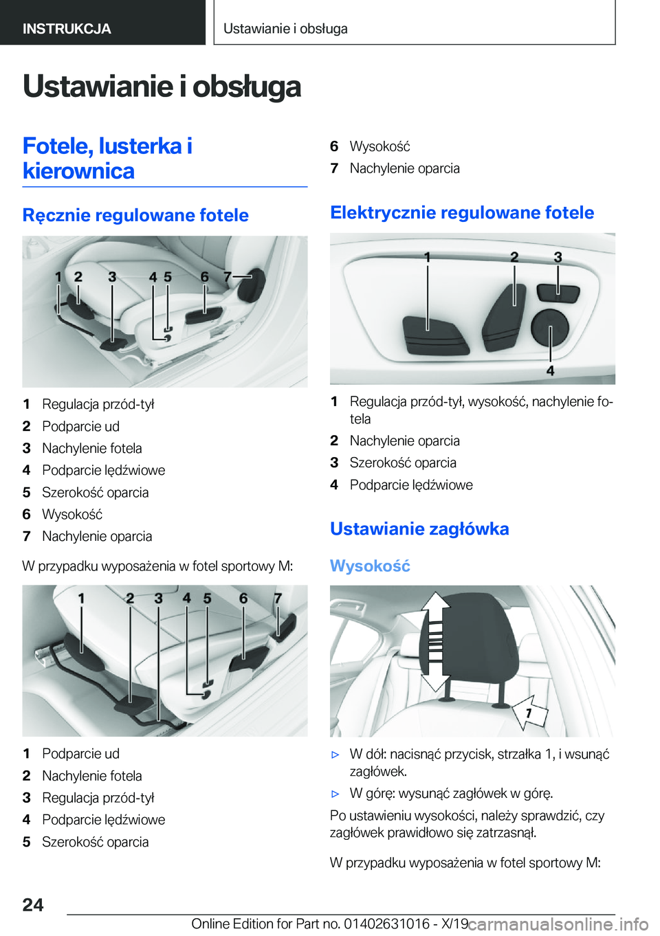 BMW 2 SERIES GRAN COUPE 2020  Instrukcja obsługi (in Polish) �U�s�t�a�w�i�a�n�i�e��i��o�b�s�ł�u�g�a�F�o�t�e�l�e�,��l�u�s�t�e�r�k�a��i�k�i�e�r�o�w�n�i�c�a
�R�