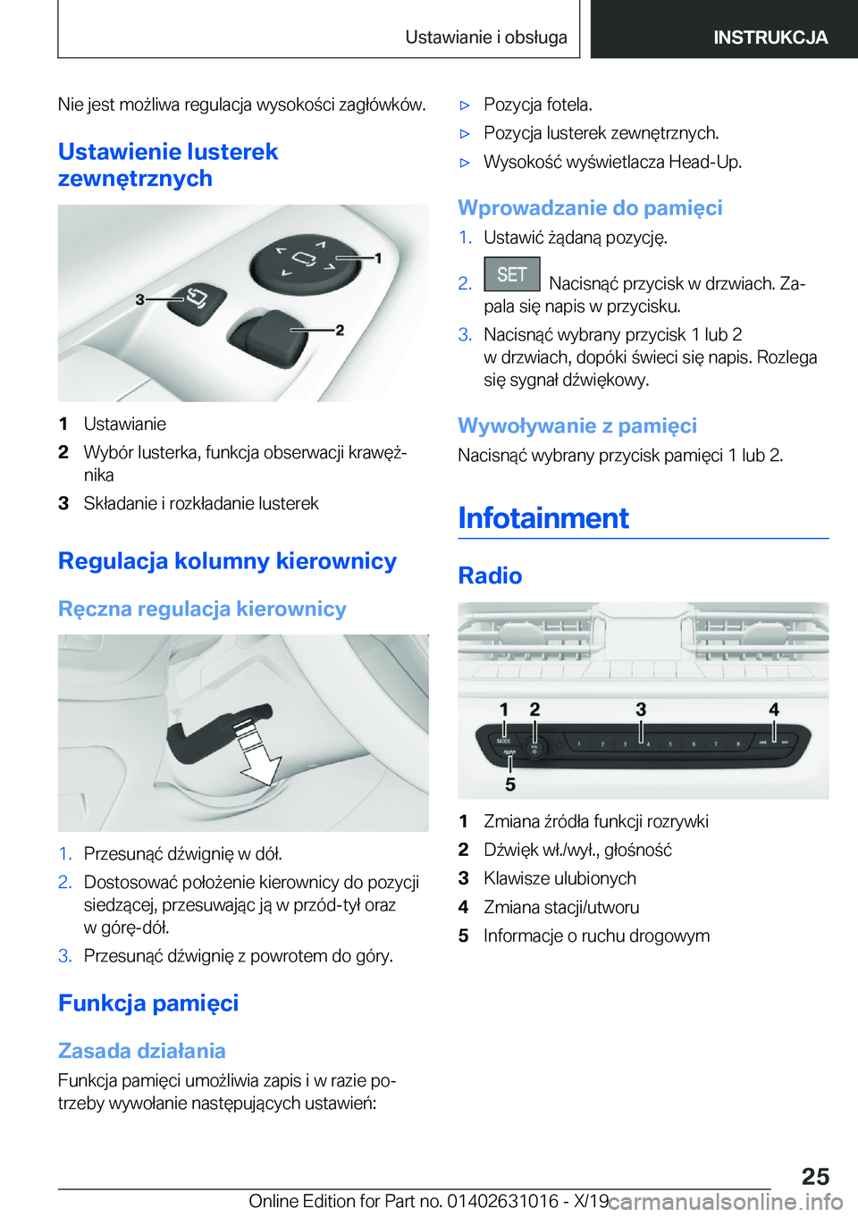 BMW 2 SERIES GRAN COUPE 2020  Instrukcja obsługi (in Polish) �N�i�e��j�e�s�t��m�o9�l�i�w�a��r�e�g�u�l�a�c�j�a��w�y�s�o�k�o�c�i��z�a�g�ł�