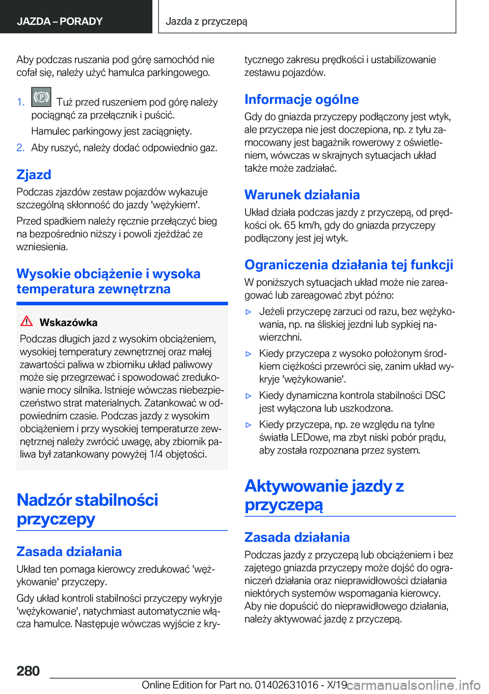BMW 2 SERIES GRAN COUPE 2020  Instrukcja obsługi (in Polish) �A�b�y��p�o�d�c�z�a�s��r�u�s�z�a�n�i�a��p�o�d��g�