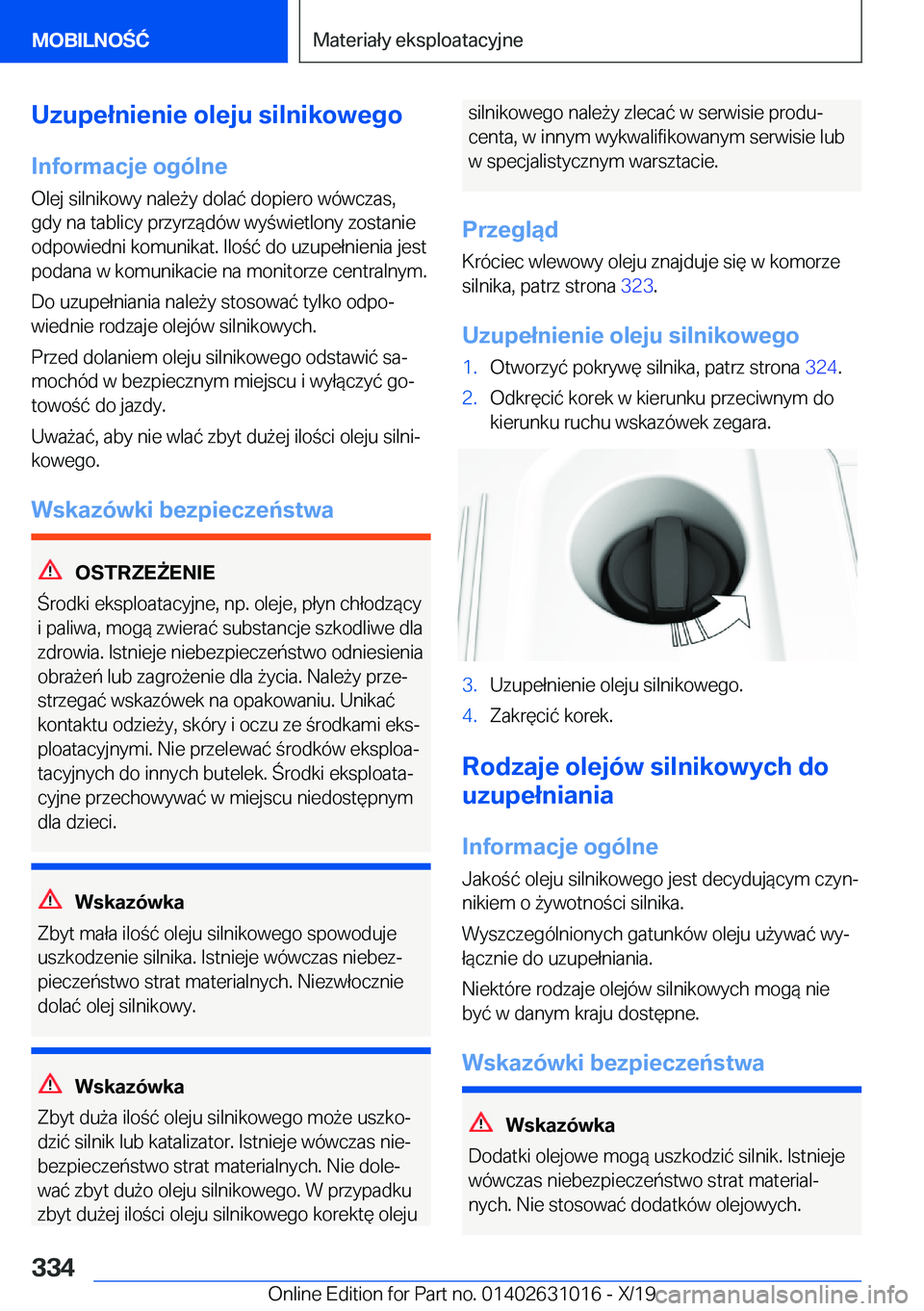 BMW 2 SERIES GRAN COUPE 2020  Instrukcja obsługi (in Polish) �U�z�u�p�e�ł�n�i�e�n�i�e��o�l�e�j�u��s�i�l�n�i�k�o�w�e�g�o
�I�n�f�o�r�m�a�c�j�e��o�g�
