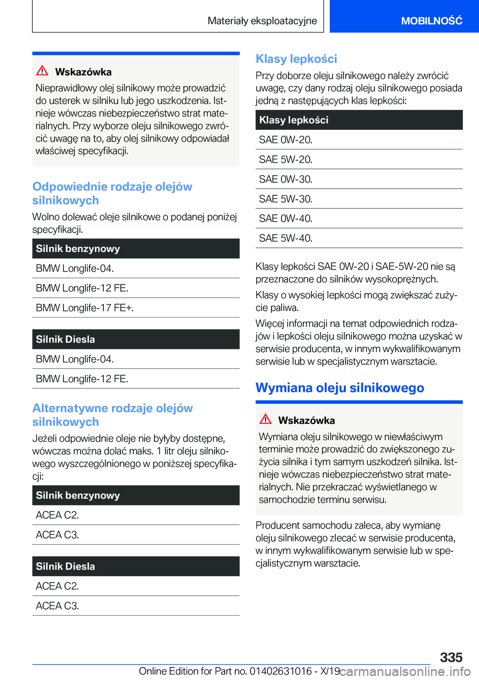BMW 2 SERIES GRAN COUPE 2020  Instrukcja obsługi (in Polish) �W�s�k�a�z�