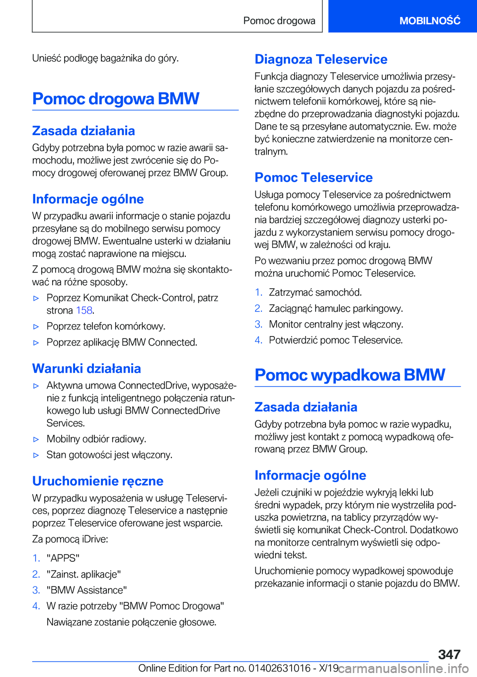 BMW 2 SERIES GRAN COUPE 2020  Instrukcja obsługi (in Polish) �U�n�i�e�