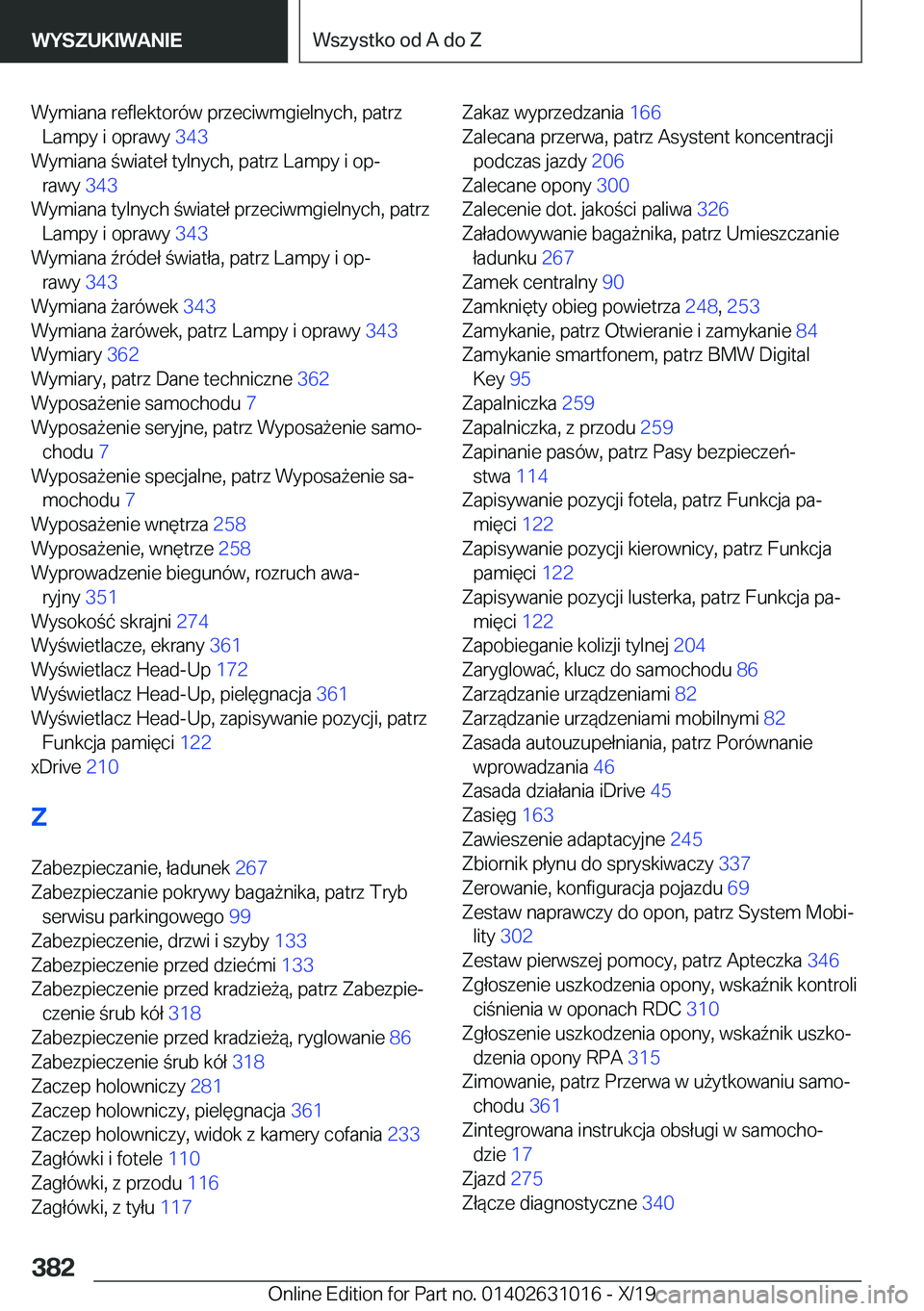 BMW 2 SERIES GRAN COUPE 2020  Instrukcja obsługi (in Polish) �W�y�m�i�a�n�a��r�e�f�l�e�k�t�o�r�