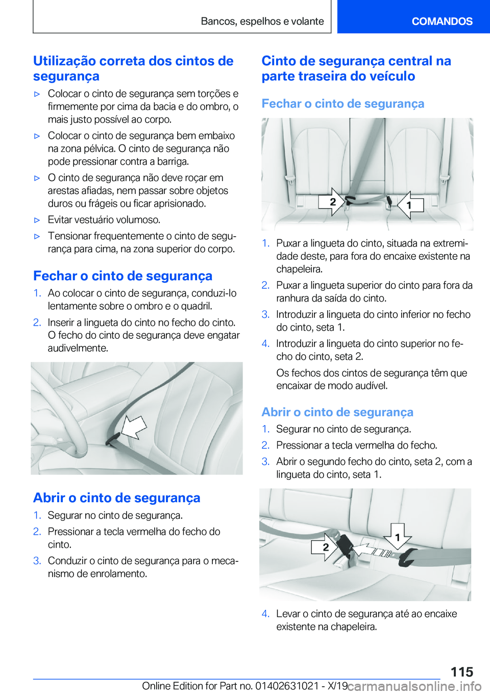 BMW 2 SERIES GRAN COUPE 2020  Manual do condutor (in Portuguese) �U�t�i�l�i�z�a�