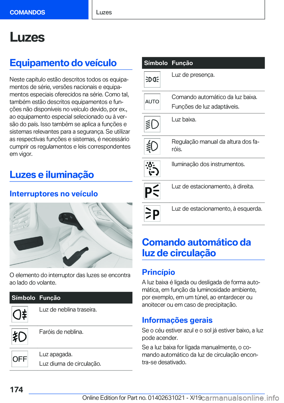 BMW 2 SERIES GRAN COUPE 2020  Manual do condutor (in Portuguese) �L�u�z�e�s�E�q�u�i�p�a�m�e�n�t�o��d�o��v�e�
