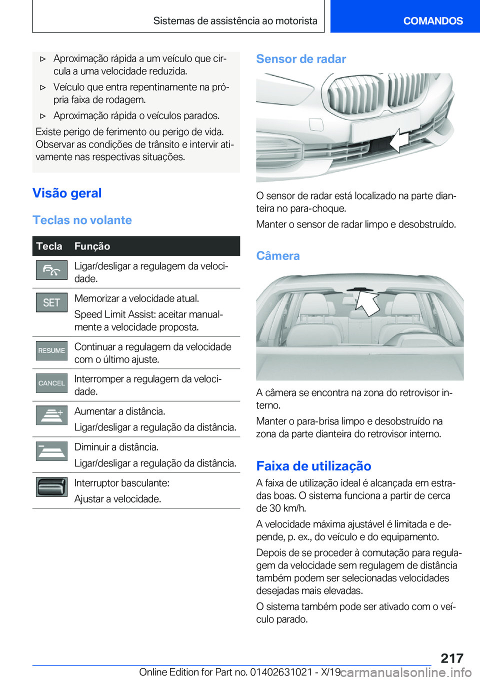BMW 2 SERIES GRAN COUPE 2020  Manual do condutor (in Portuguese) x�A�p�r�o�x�i�m�a�