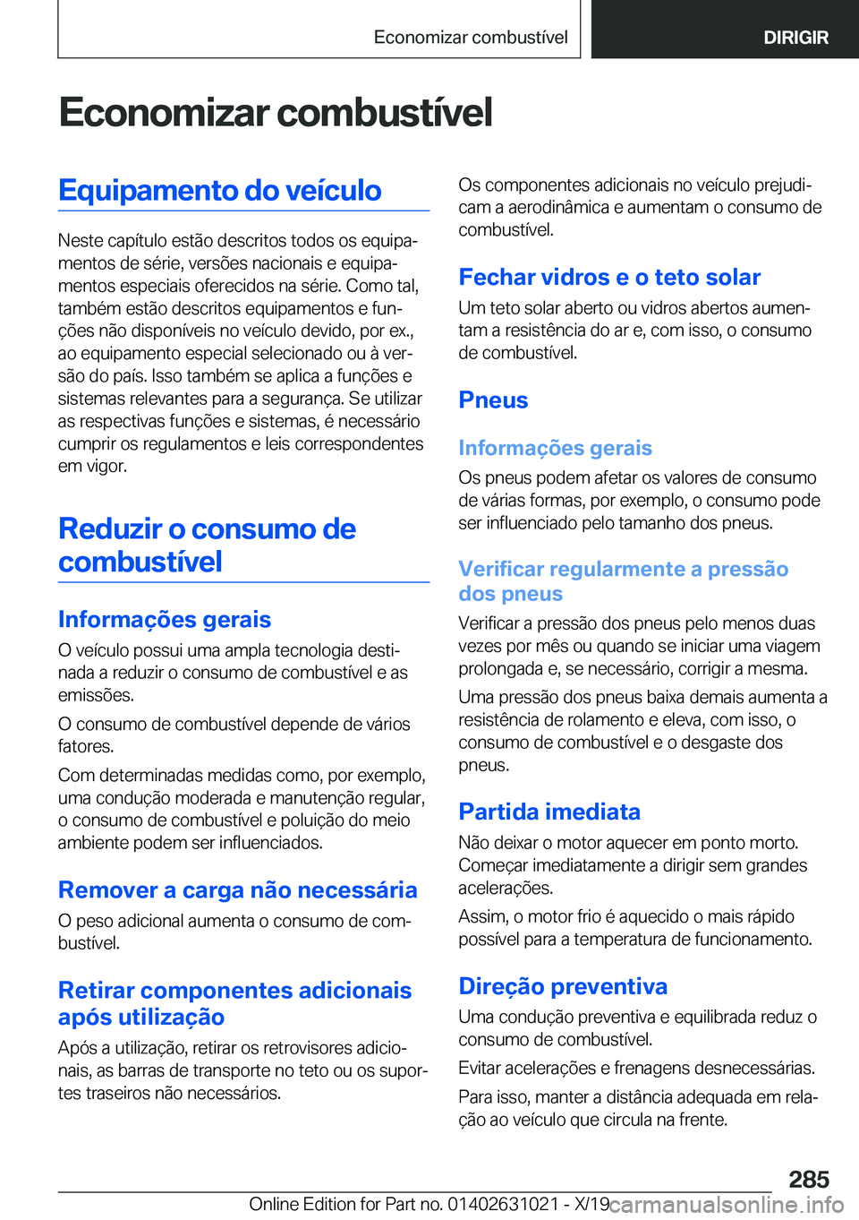 BMW 2 SERIES GRAN COUPE 2020  Manual do condutor (in Portuguese) �E�c�o�n�o�m�i�z�a�r��c�o�m�b�u�s�t�