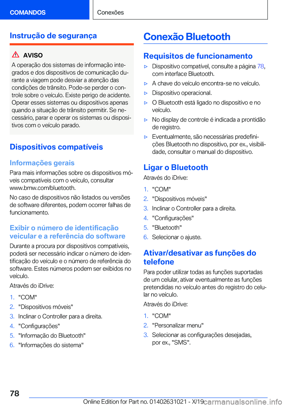 BMW 2 SERIES GRAN COUPE 2020  Manual do condutor (in Portuguese) �I�n�s�t�r�u�