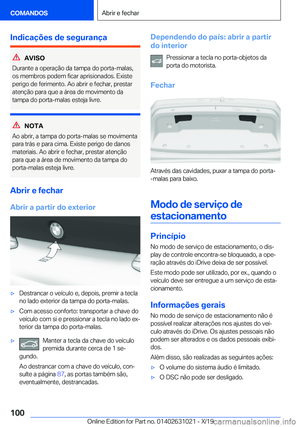 BMW 2 SERIES GRAN COUPE 2020  Manual do condutor (in Portuguese) �I�n�d�i�c�a�