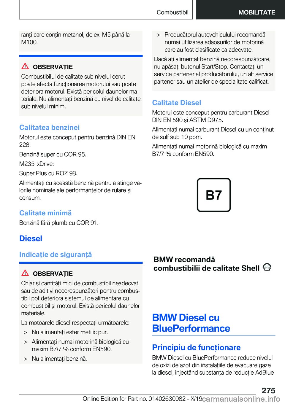 BMW 2 SERIES GRAN COUPE 2020  Ghiduri De Utilizare (in Romanian) �r�a�n*�i��c�a�r�e��c�o�n*�i�n��m�e�t�a�n�o�l�,��d�e��e�x�.��M�5��p�